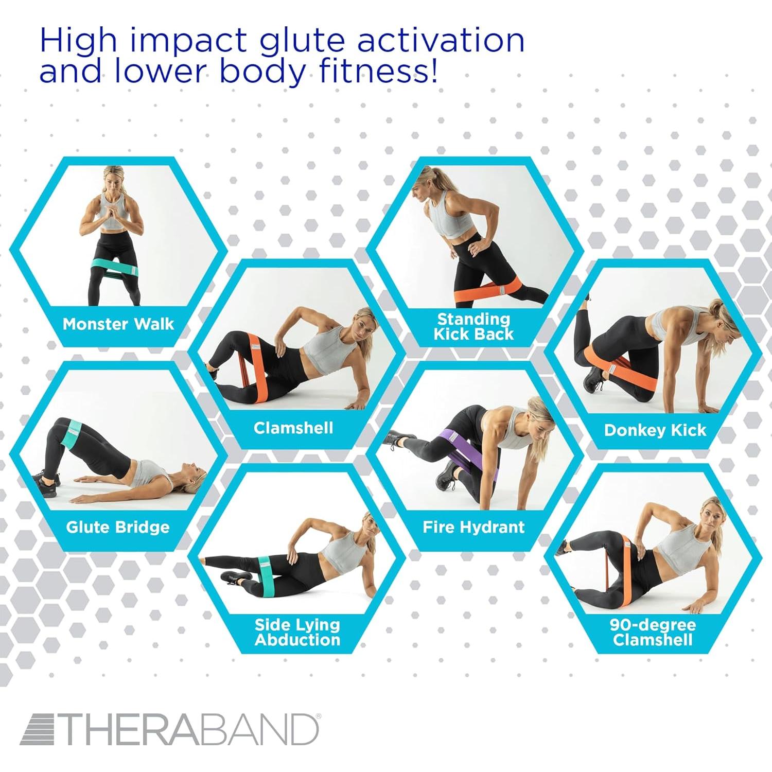 Bandas de Glúteos THERABAND - Juego de 4 con Resistencia