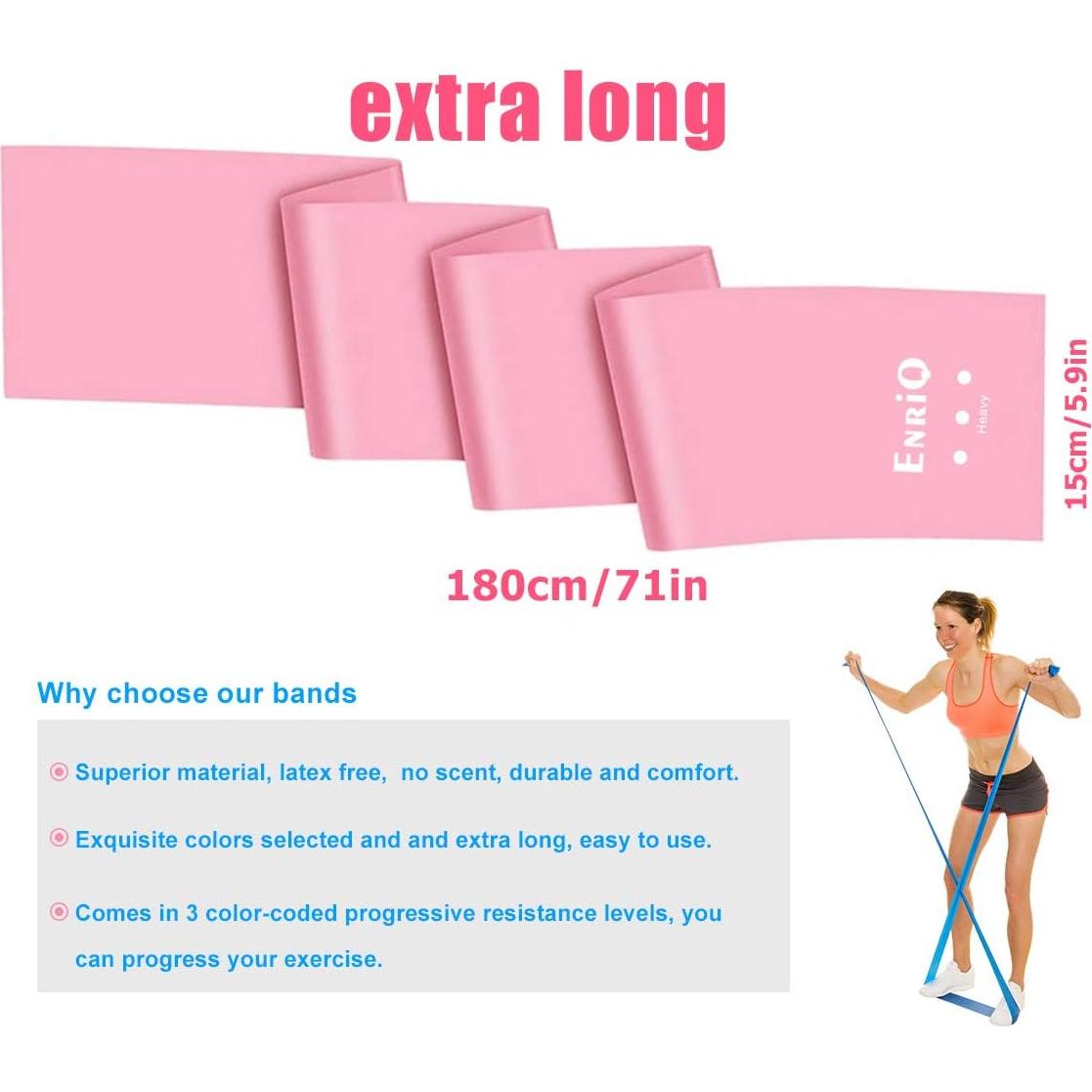 Juego de 3 Bandas de Resistencia EnriQ - Sin Látex, 1.80 m