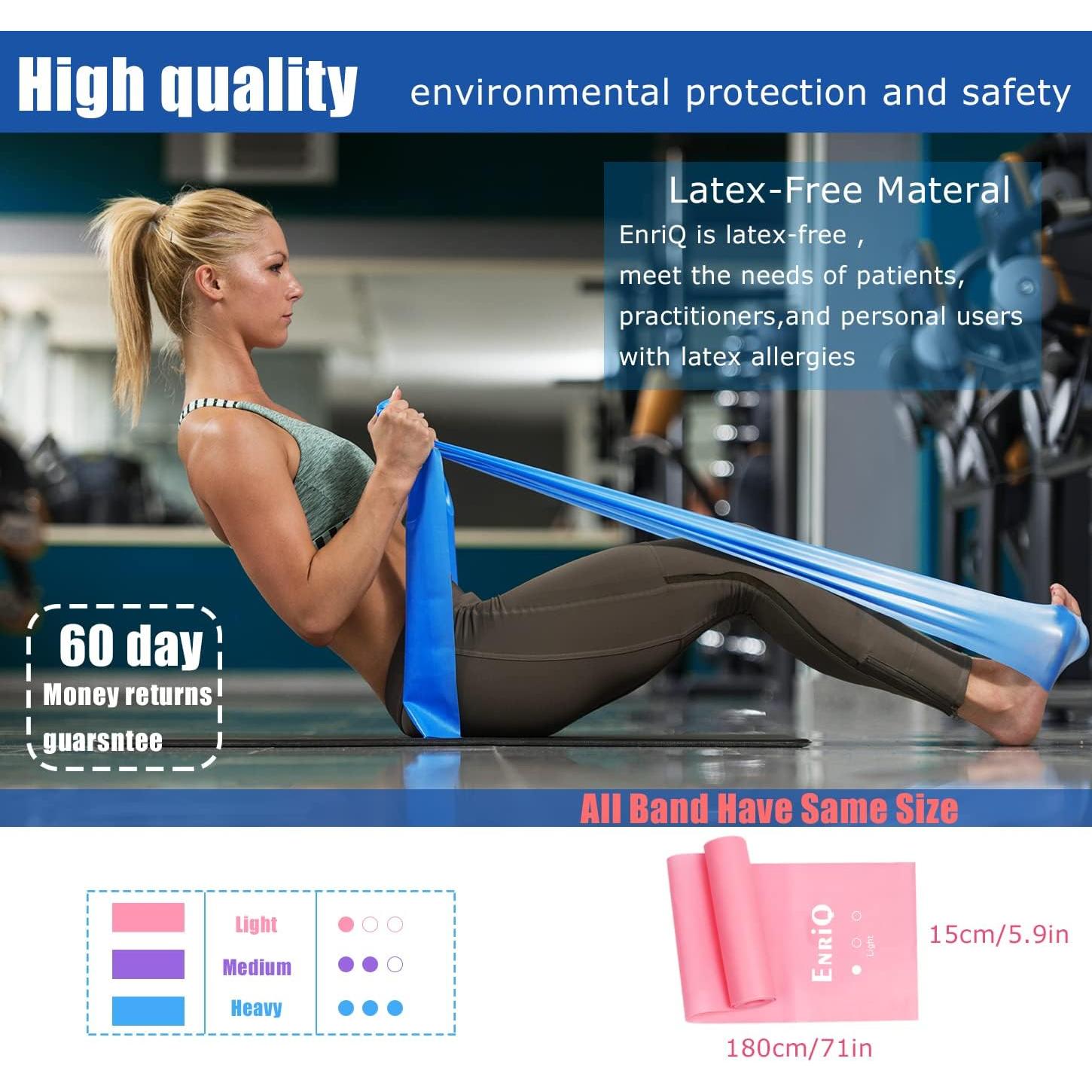 Juego de 3 Bandas de Resistencia EnriQ - Sin Látex, 1.80 m