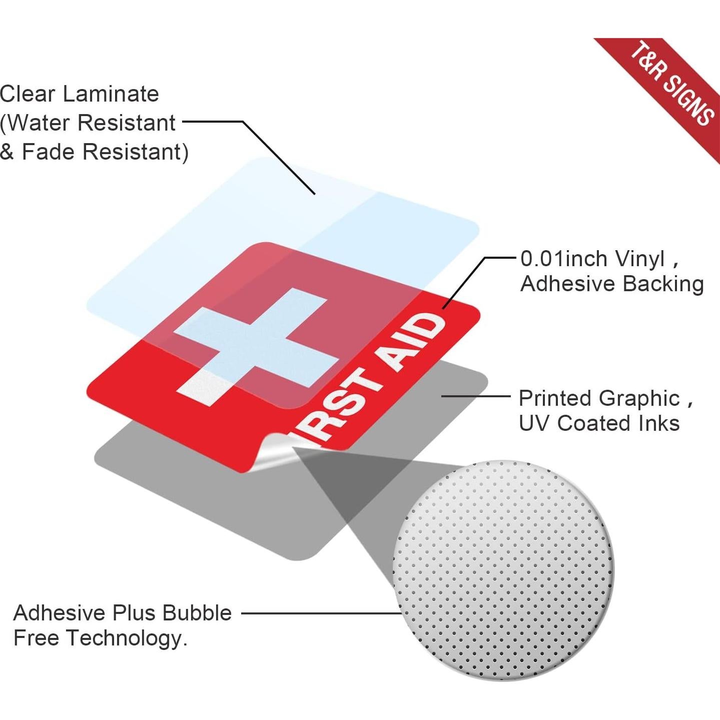 Etiquetas de Primeros Auxilios T&R - Paquete de 10 - 12.7 cm
