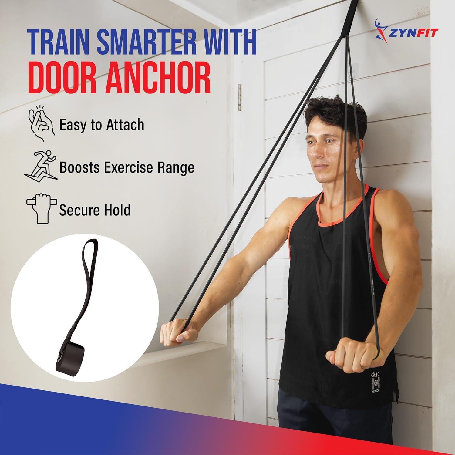 Juego de 5 Bandas de Resistencia ZYNFIT con Ancla de Puerta