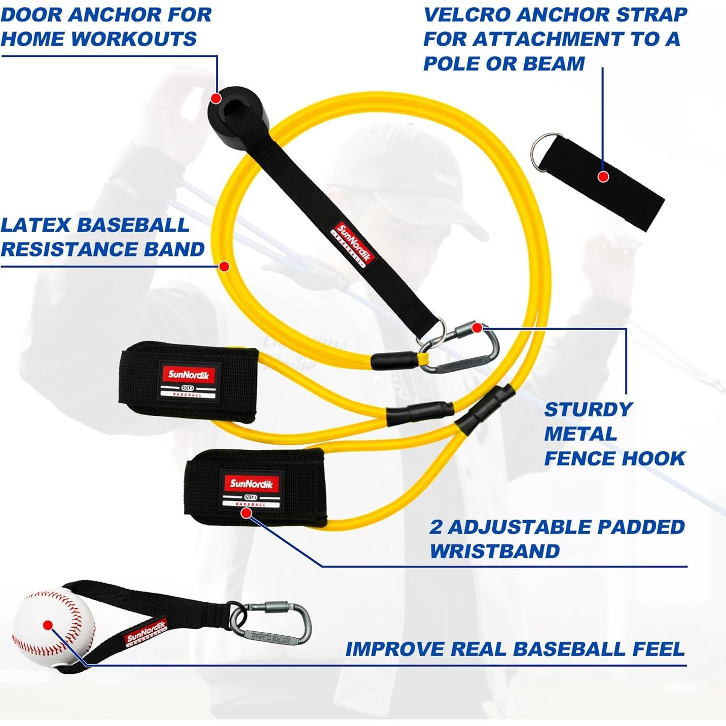 Bandas de Resistencia SunNordik para Entrenamiento de Béisbol 10LB