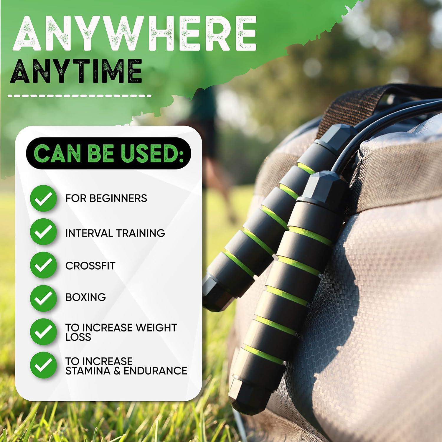 Cuerda de Salto Sin Cable TugSport con Peso - Ajustable y Antideslizante