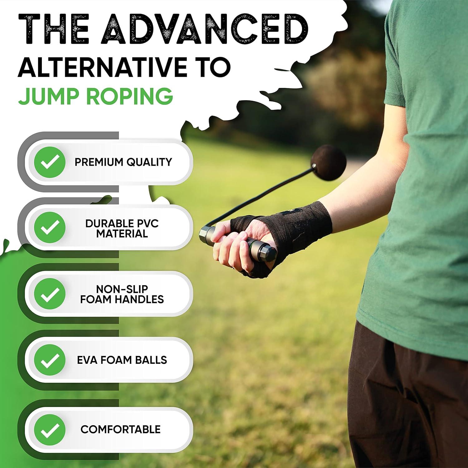 Cuerda de Salto Sin Cable TugSport con Peso - Ajustable y Antideslizante