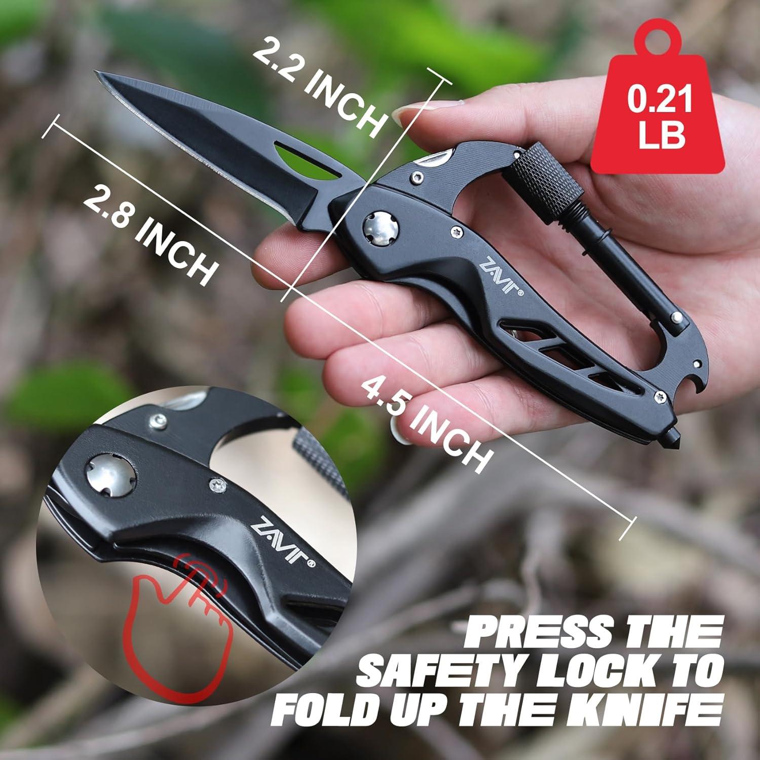 Cuchillo Multitool ZAVIT Negro 11.43 cm para Aventuras
