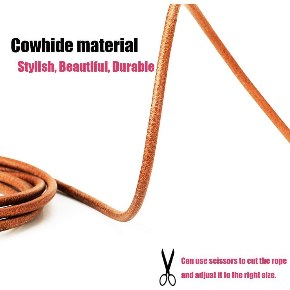 Cuerda de Salto Ajustable Ahomie de Cuero con Mangos de Madera