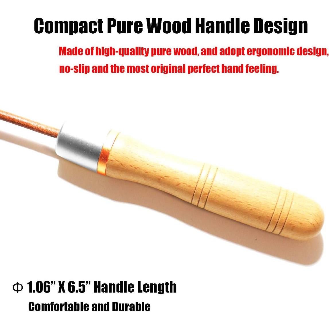 Cuerda de Salto Ajustable Ahomie de Cuero con Mangos de Madera