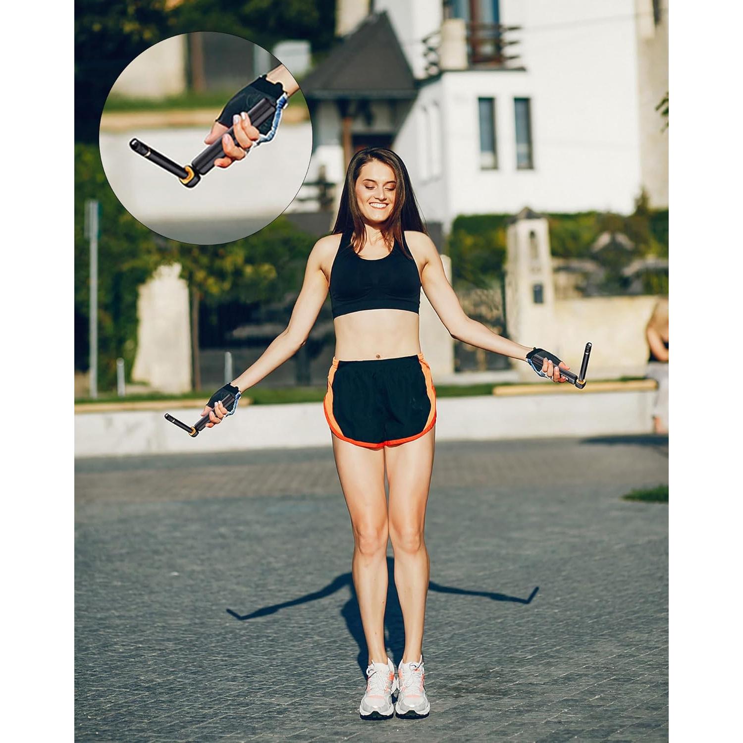 Cuerda de saltar inalámbrica HISPOX con contador LCD ajustable