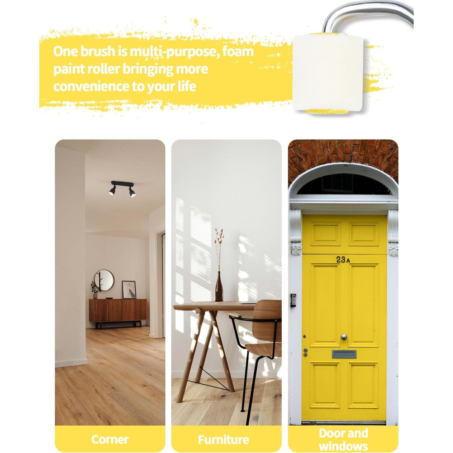 2 Mini Rodillos de Pintura de Espuma 1" Abvsdu - Herramienta Profesional