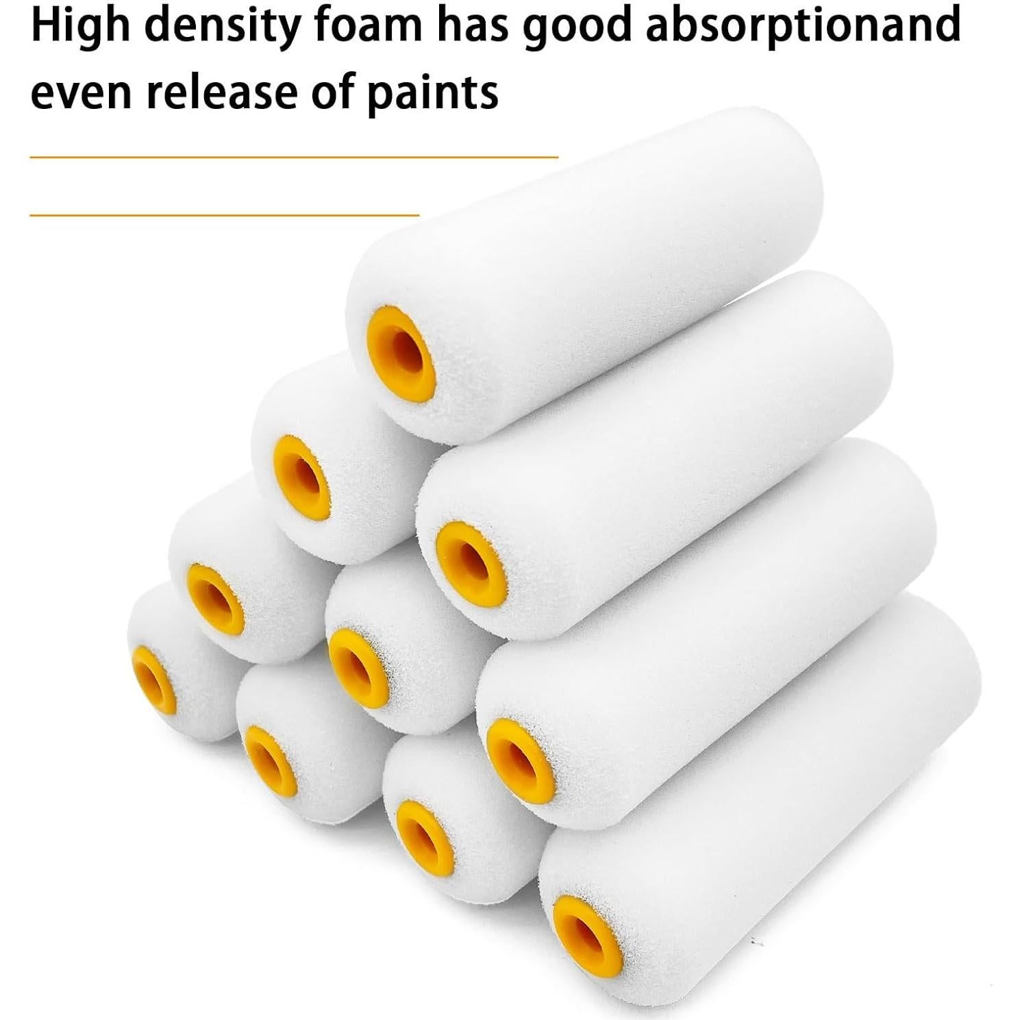 Kit de 10 Fundas de Rodillo de Pintura YLTOLOO 10x4" Espuma
