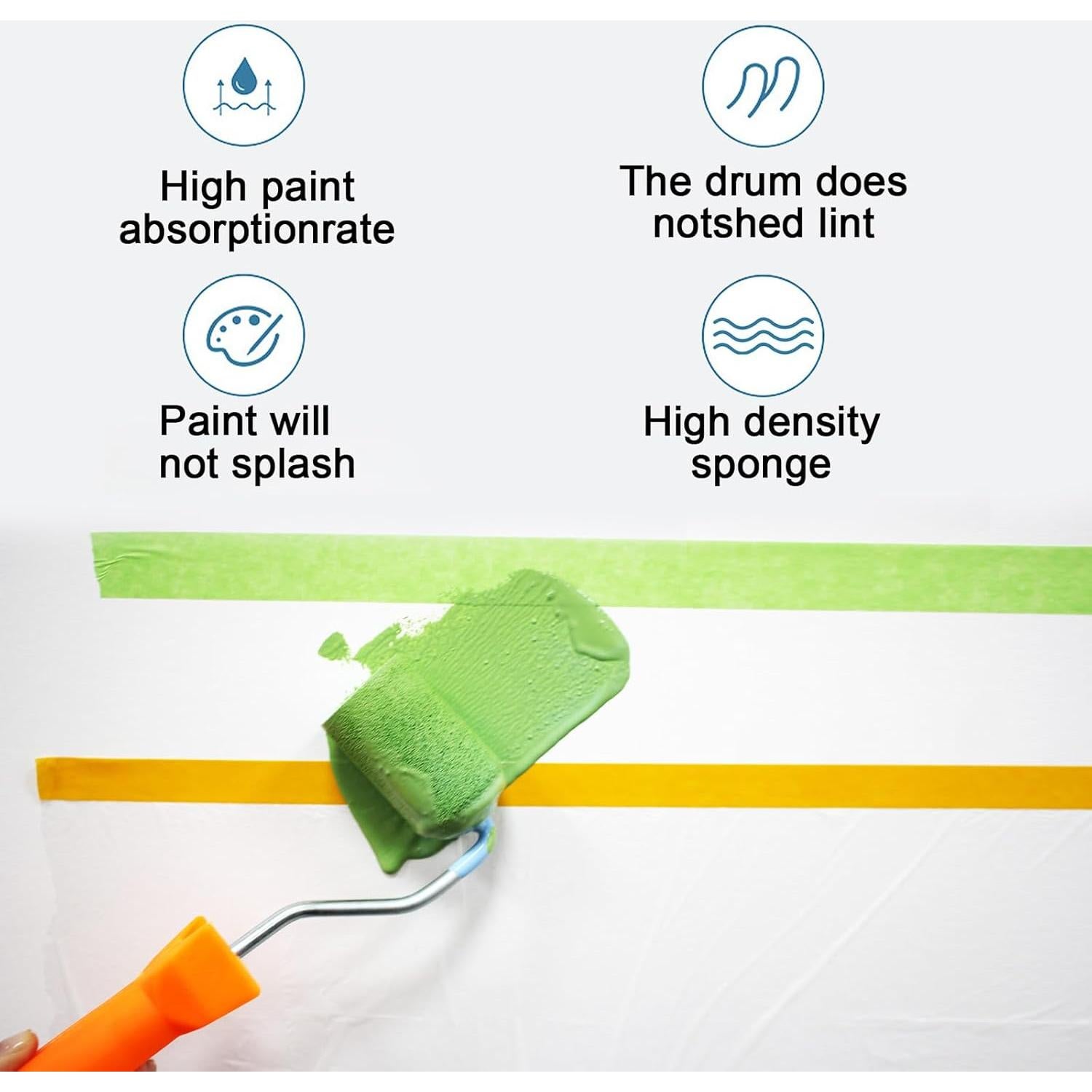 Kit de 10 Fundas de Rodillo de Pintura YLTOLOO 10x4" Espuma