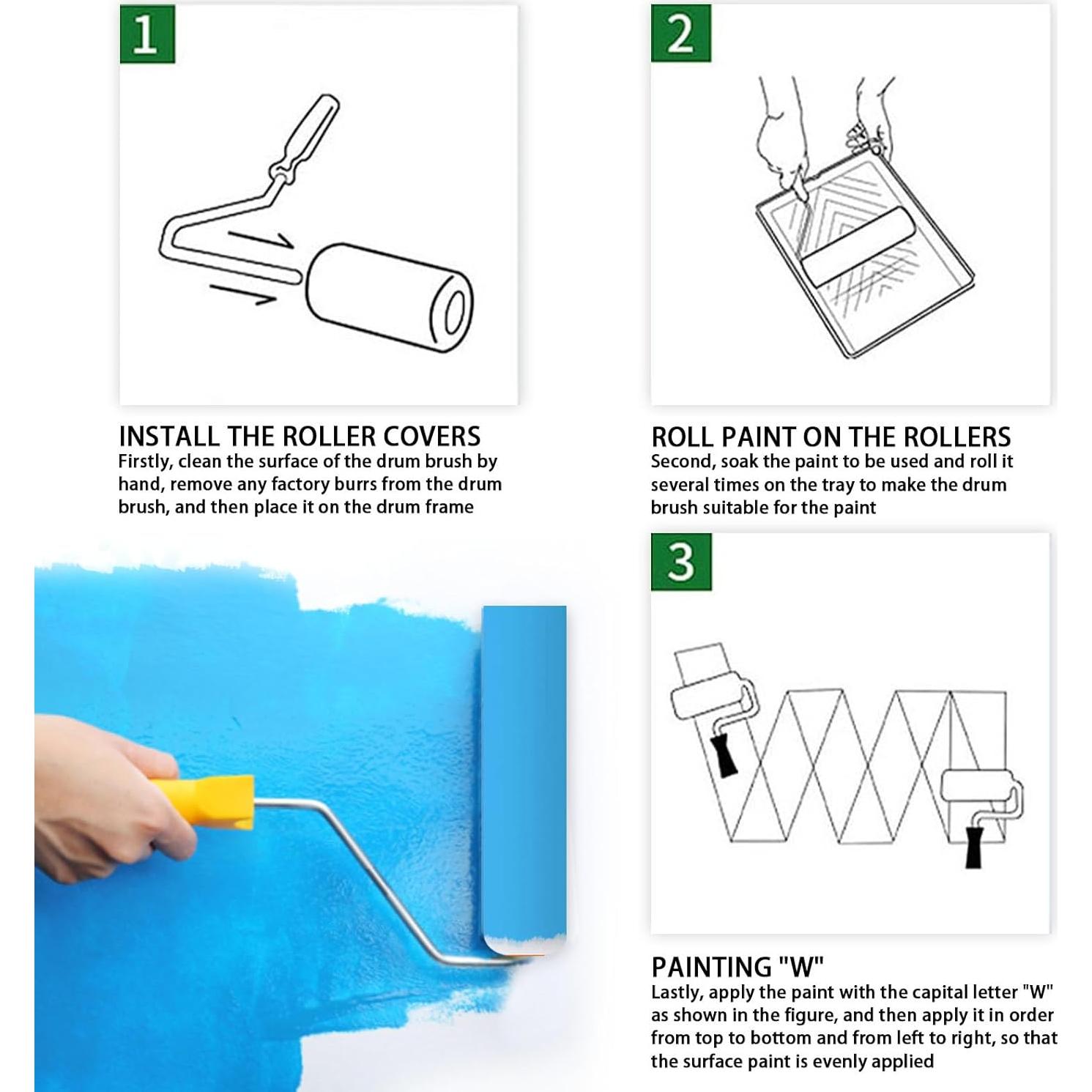 Kit de 10 Fundas de Rodillo de Pintura YLTOLOO 10x4" Espuma