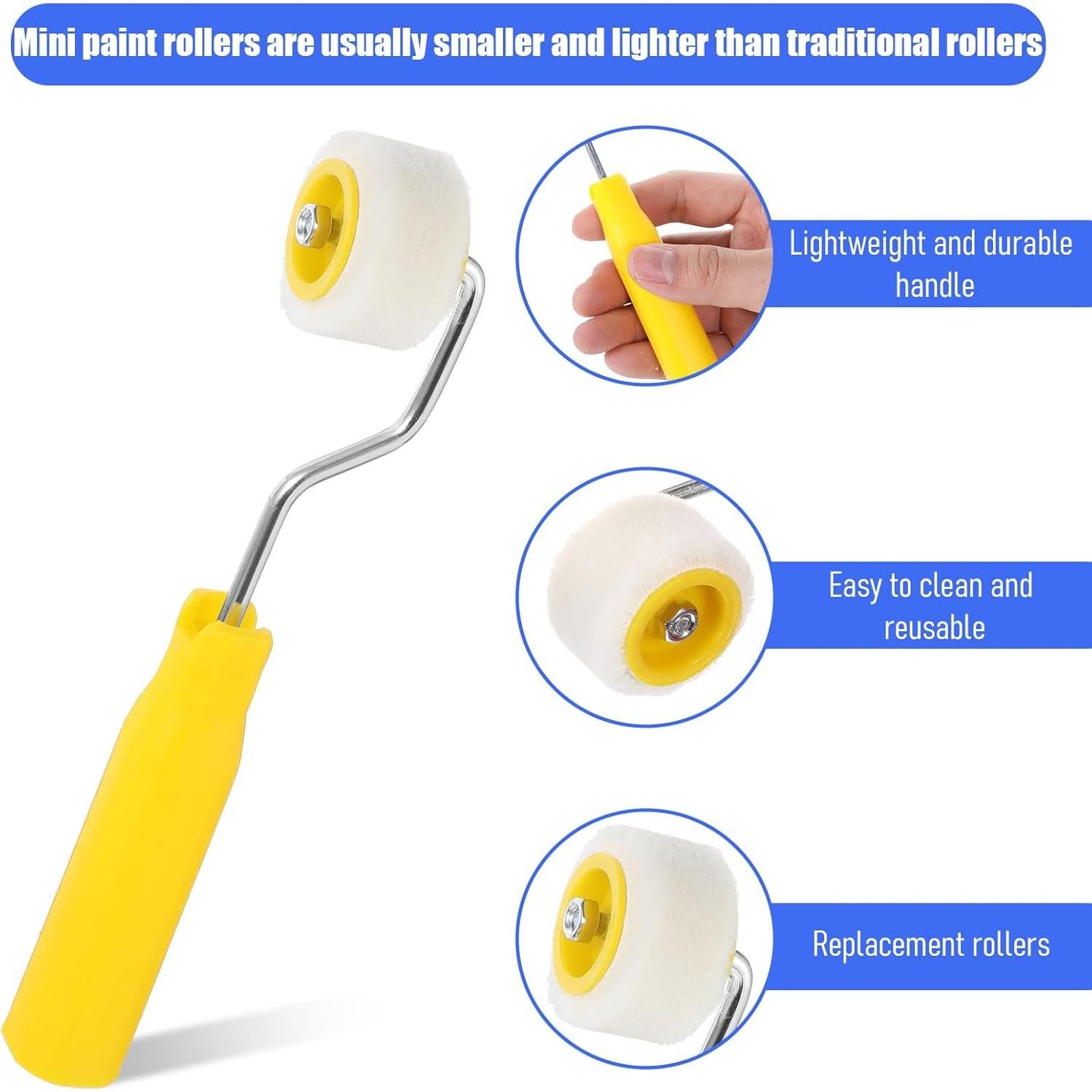 Kit de Mini Rodillos de Pintura Psyqtsuary 2 Piezas 2.54 cm