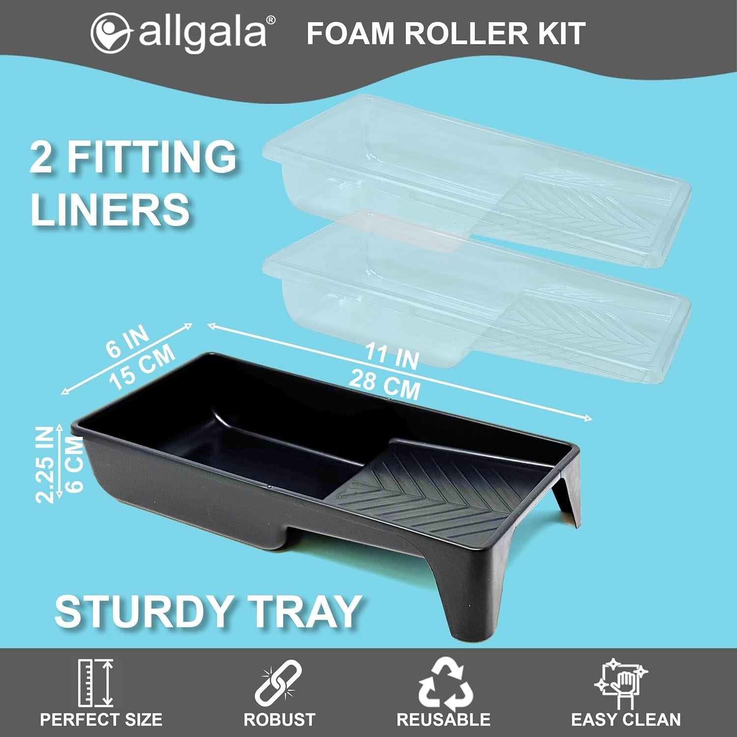 Kit de Rodillos de Pintura de Espuma Allgala 9 Piezas 4"