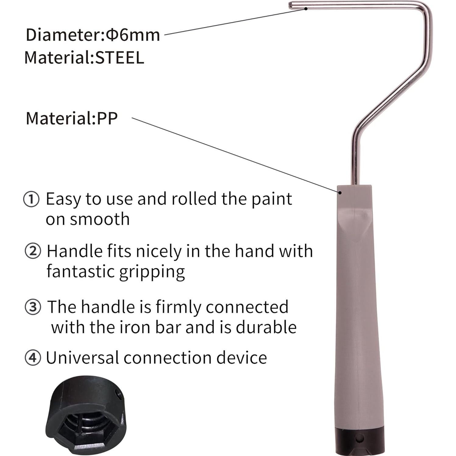 Kit de Rodillo de Pintura Mini Voomey 8 Piezas 10.16 cm