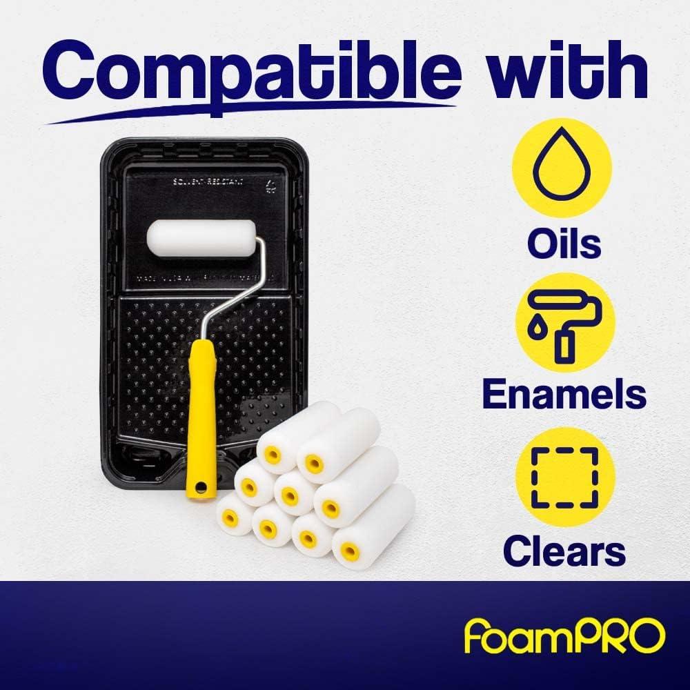 Kit de Pintura FoamPRO 4" Acabador Fino con Bandeja y Rodillos