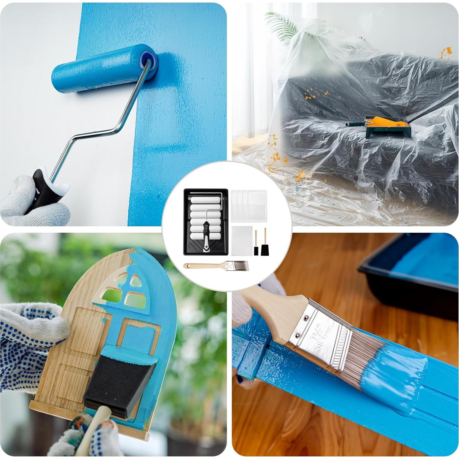 Kit de Rodillos de Pintura Mister Rui 16 Piezas 6 Pulgadas