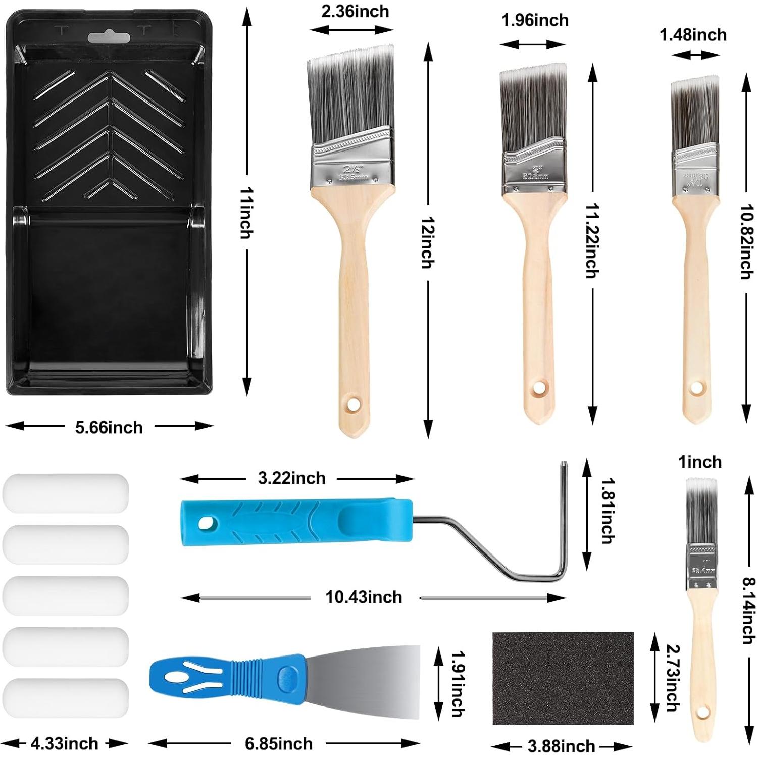 Kit de Pintura Rhibak 10 Piezas - Rodillo 10 cm y Brochas
