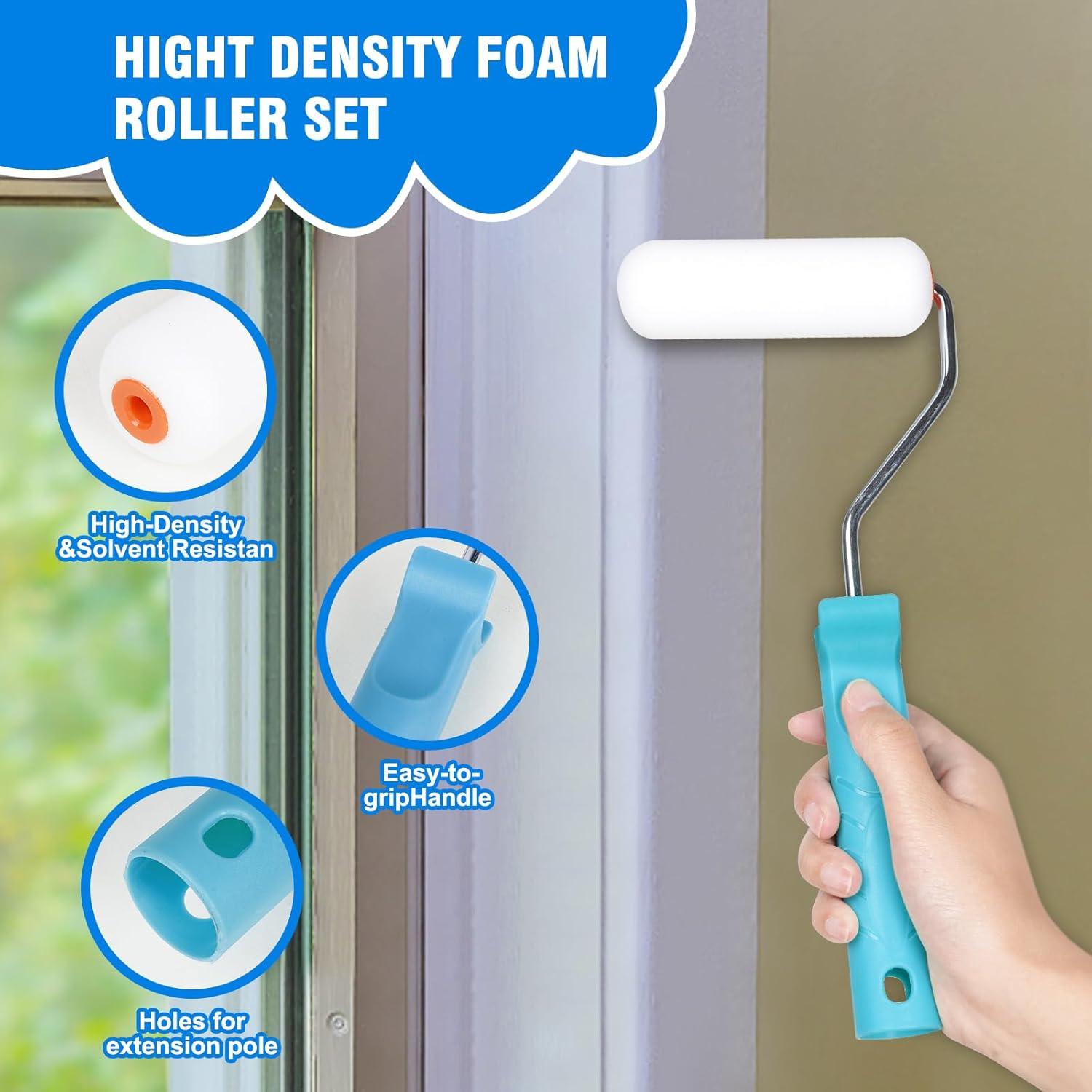 Kit de Pintura Rhibak 10 Piezas - Rodillo 10 cm y Brochas