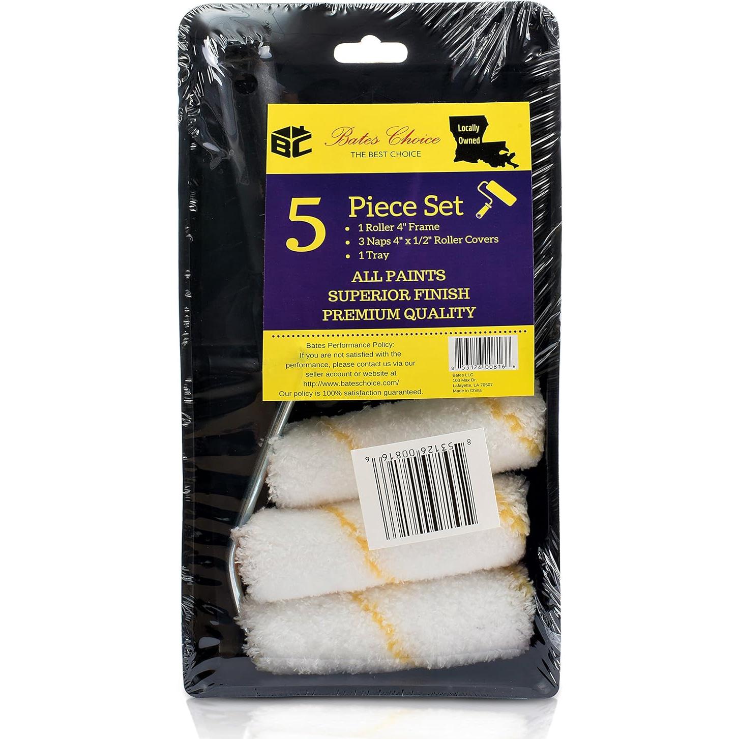 Juego de Pintura Bates Choice - Rodillo 10 cm, 5 Piezas