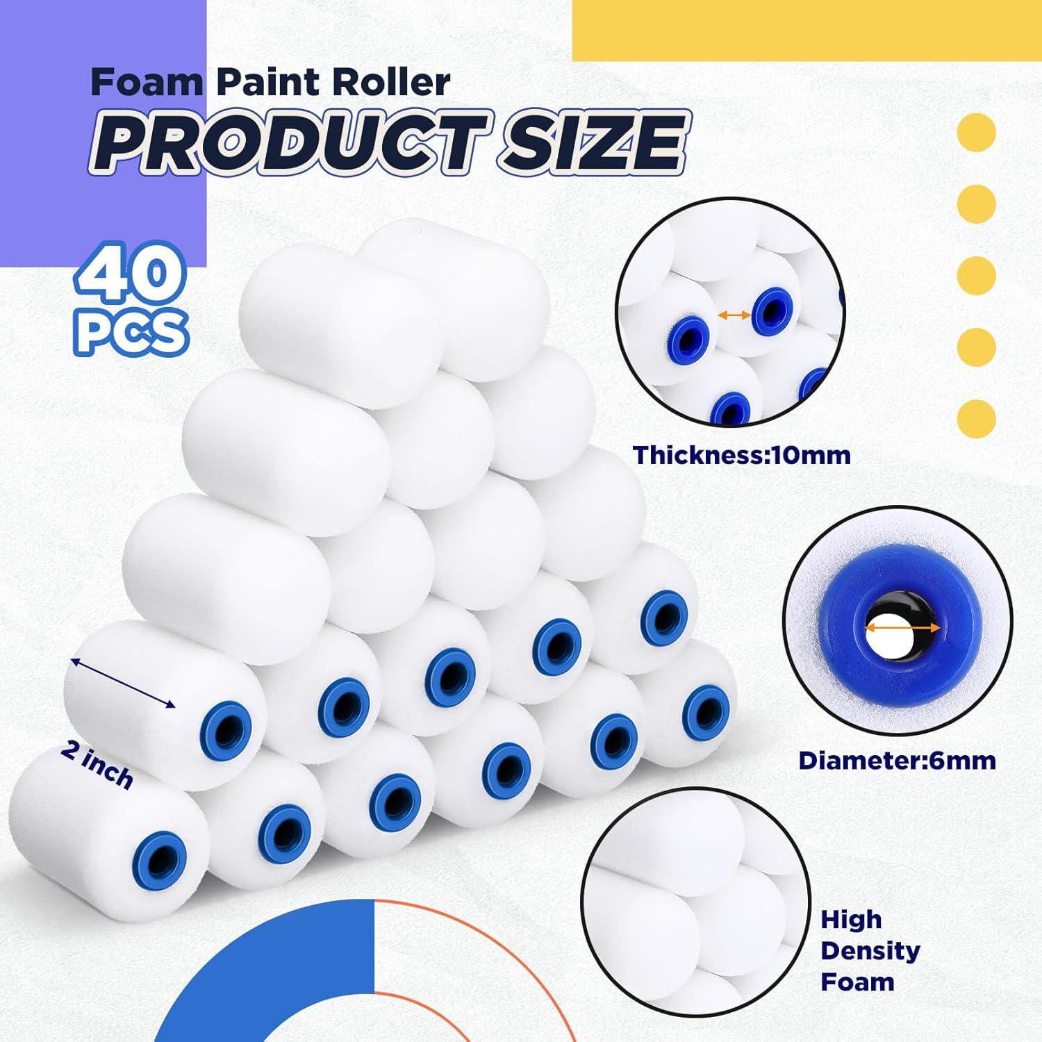 40 Cubiertas de Rodillo de Pintura Nuenen 5.08 cm Espuma