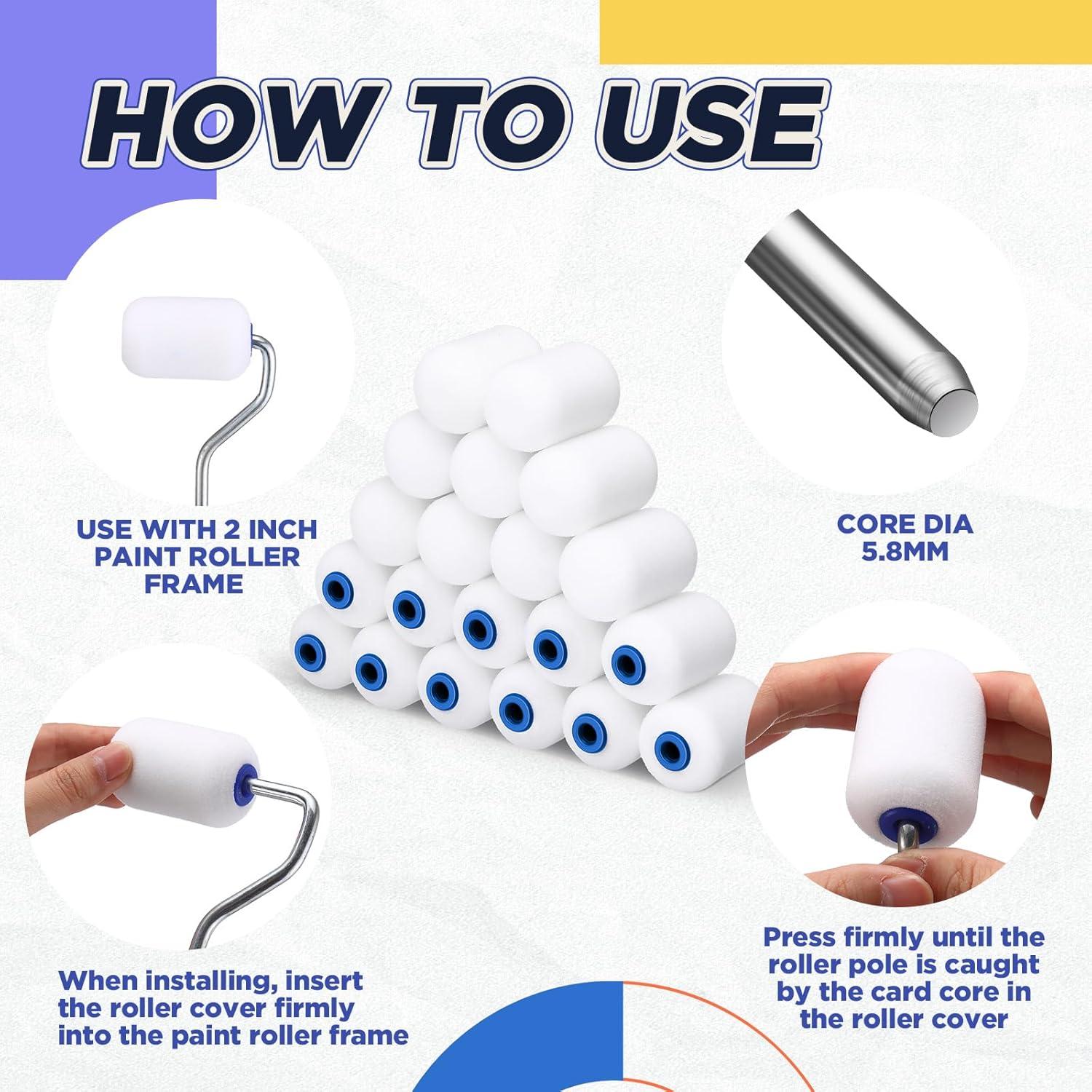 40 Cubiertas de Rodillo de Pintura Nuenen 5.08 cm Espuma