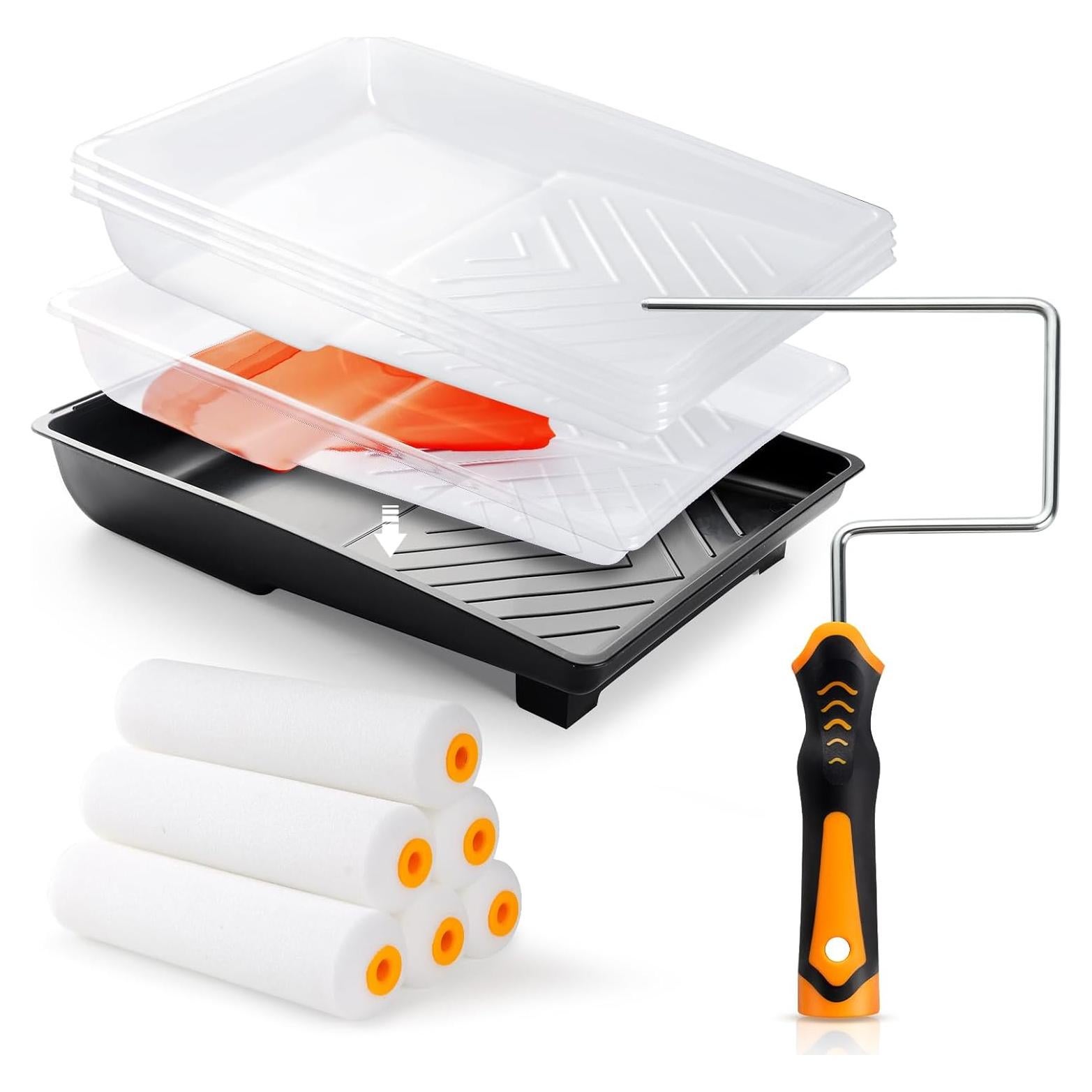 Kit de Rodillo de Pintura 12 Pcs HANJKINZ 15 cm Espuma Densa