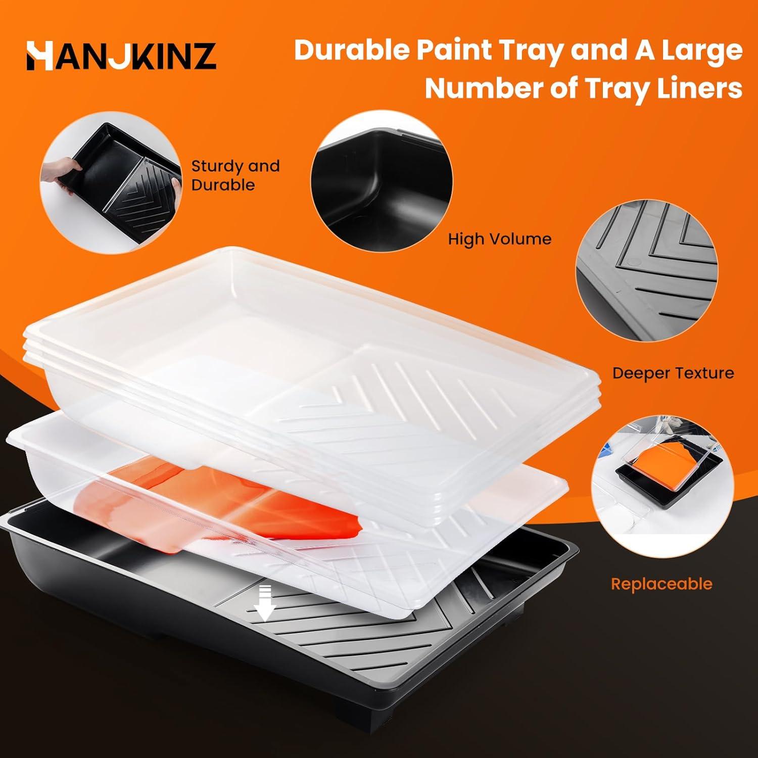 Kit de Rodillo de Pintura 12 Pcs HANJKINZ 15 cm Espuma Densa
