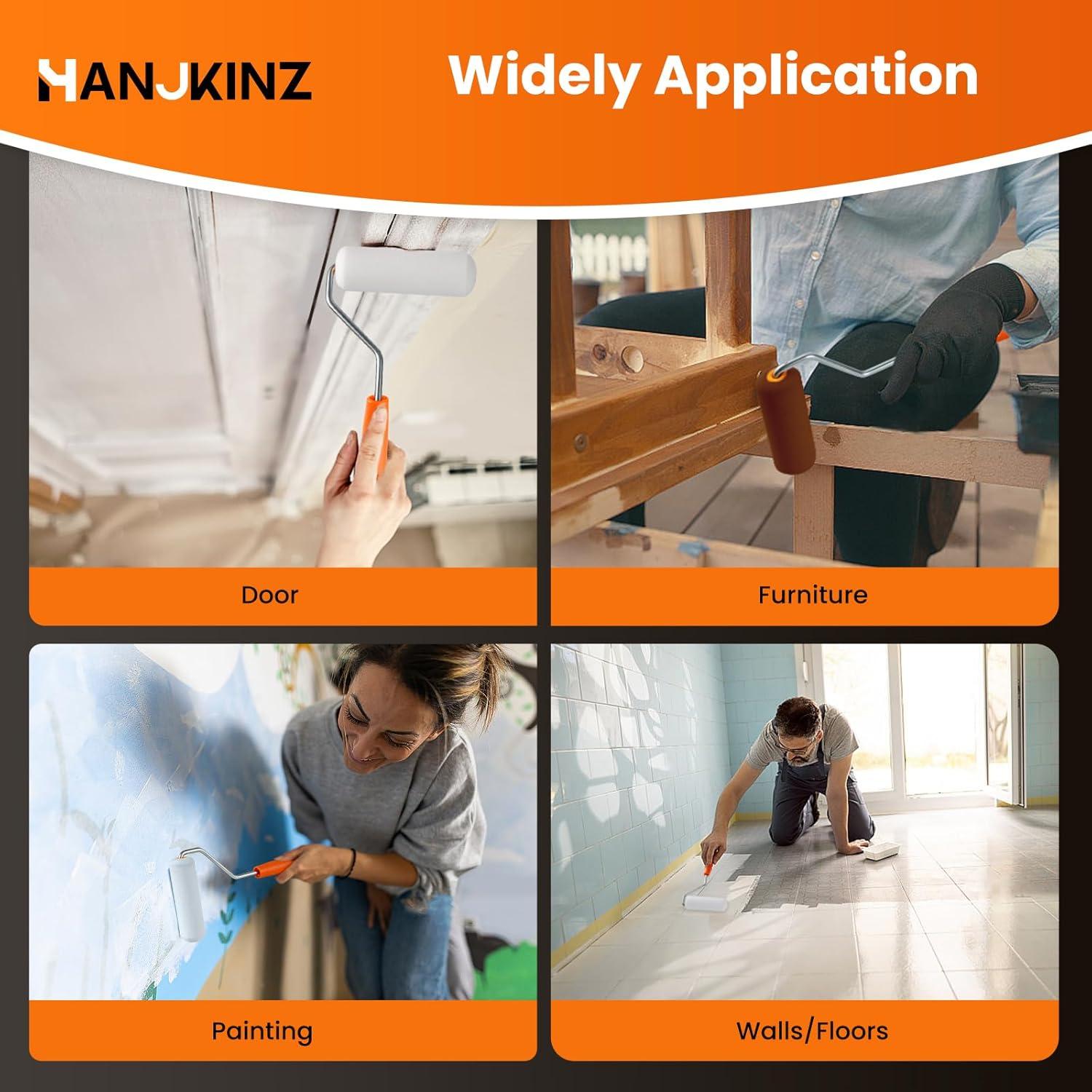 Rodillos de Pintura de Espuma HANJKINZ 28 Pcs 4" y 6"