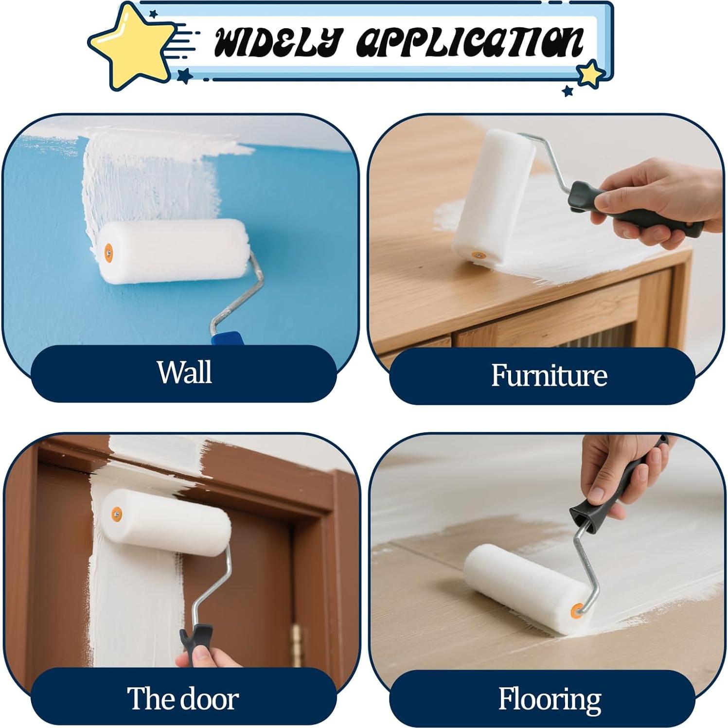 120 Mini Rodillos de Pintura de Espuma EupHHonycs 10cm Blanco