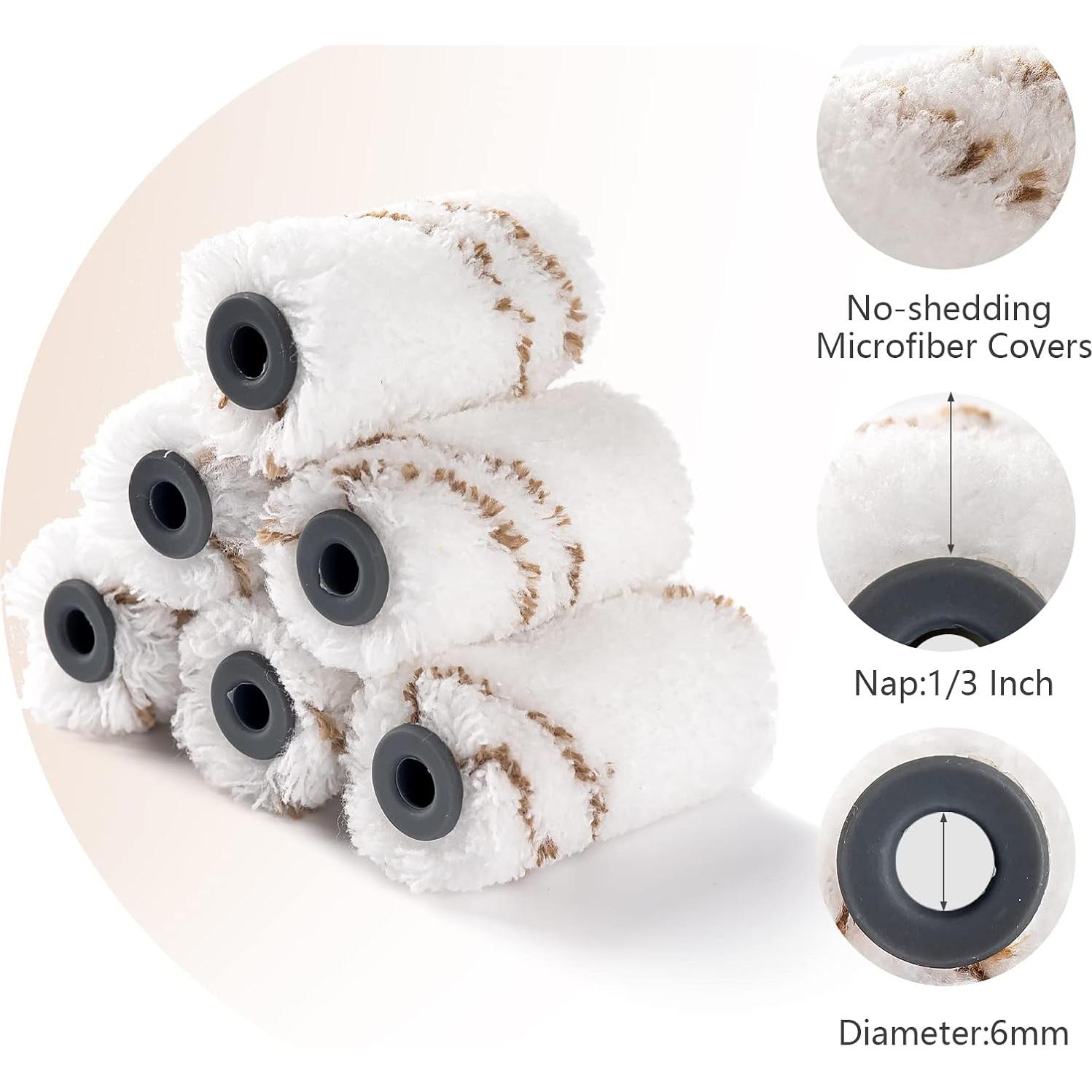 Kit de Rodillos de Pintura Mister Rui 25 Piezas Microfibra 2"