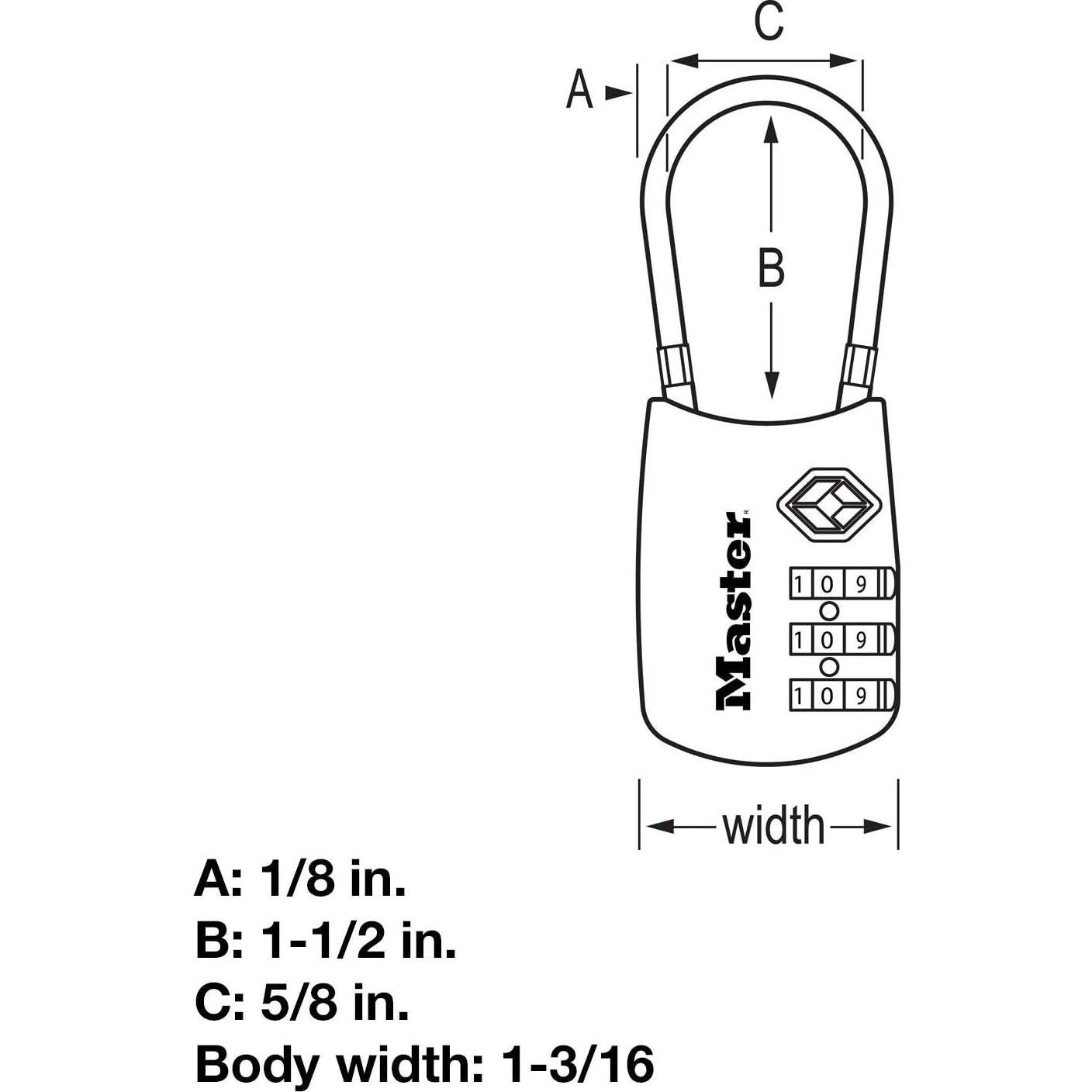 Candado de Equipaje Master Lock TSA 4688D Combinación 3 Dígitos
