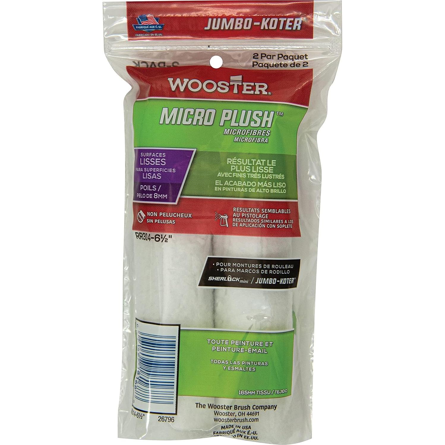 Rodillo Mini Jumbo-Koter Wooster RR314 Micro Plush 16.5 cm 2Pk