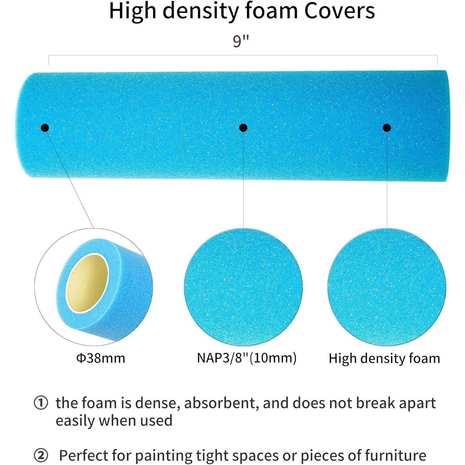 Rodillo de pintura de espuma Voomey 9" - Paquete de 3 piezas
