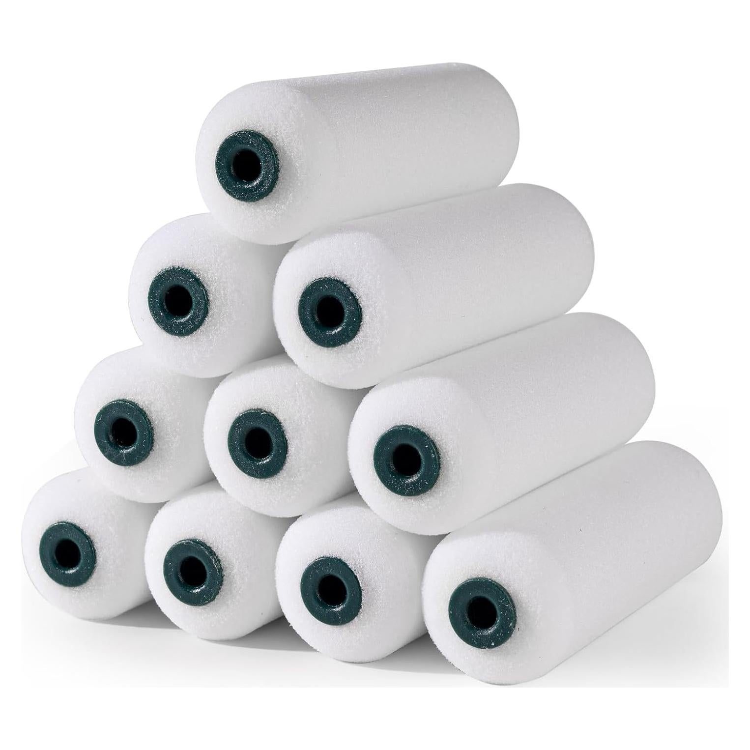 Fundas de Rodillo de Pintura de Espuma YiBaiBrush 10 Pzas 10 cm