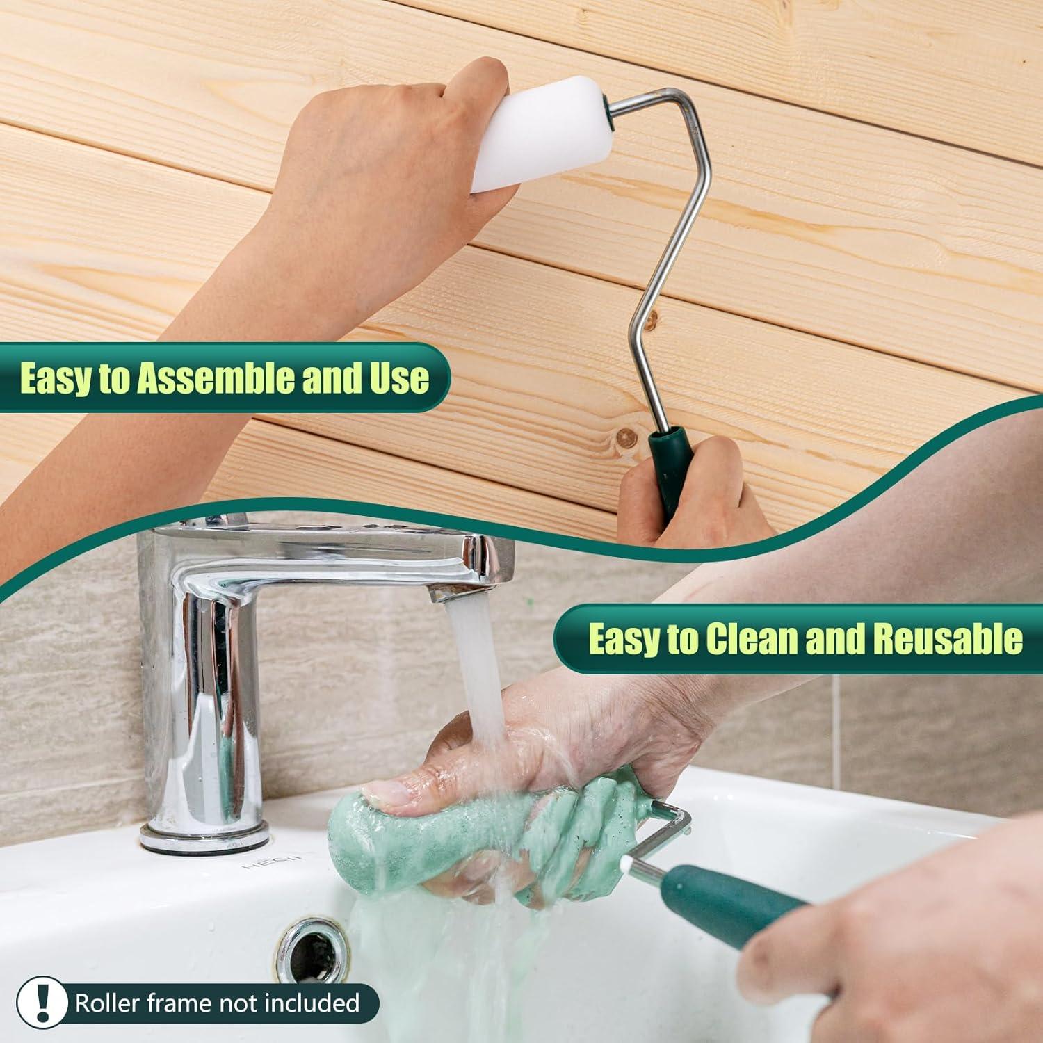 Fundas de Rodillo de Pintura de Espuma YiBaiBrush 10 Pzas 10 cm