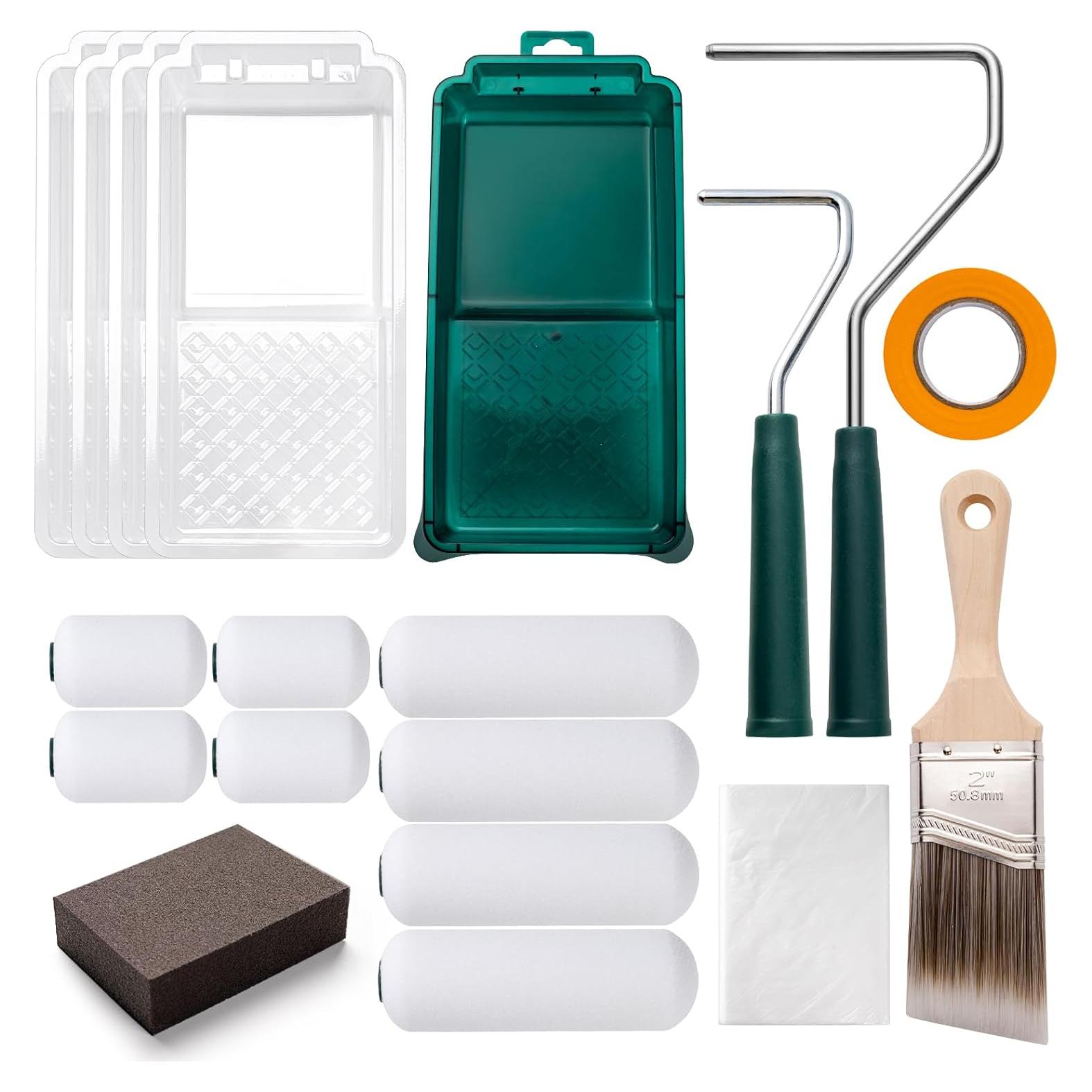 Kit de Rodillos de Pintura YiBaiBrush 19 Piezas 4" y 2"