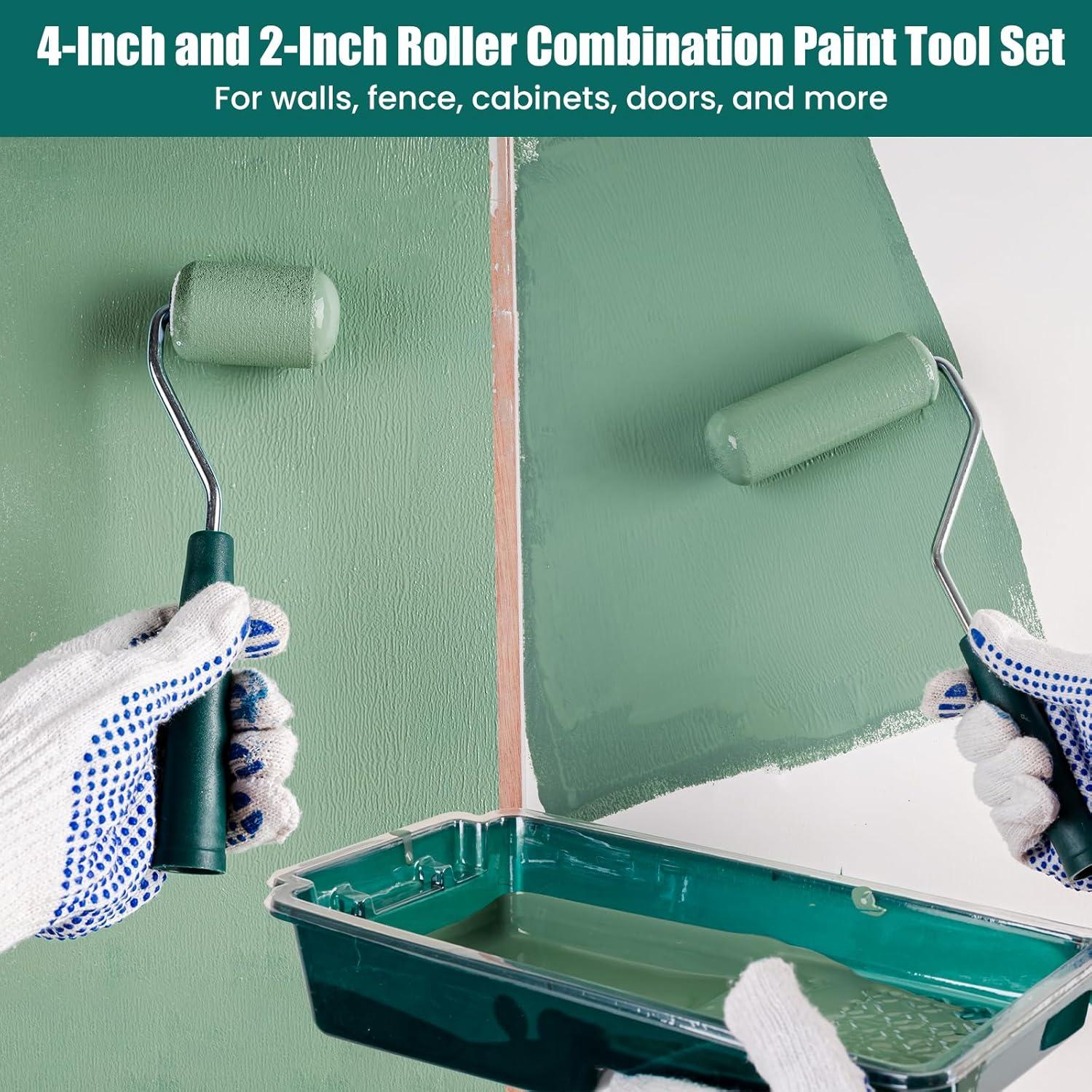 Kit de Rodillos de Pintura YiBaiBrush 19 Piezas 4" y 2"