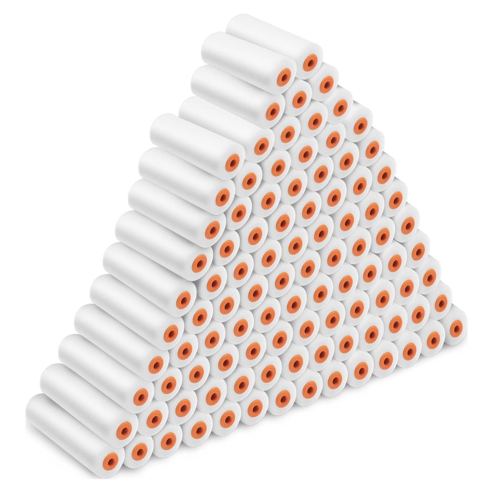 100 Pcs Rodillo de Pintura Mini 10.16 cm KoMvzyl Espuma Densa