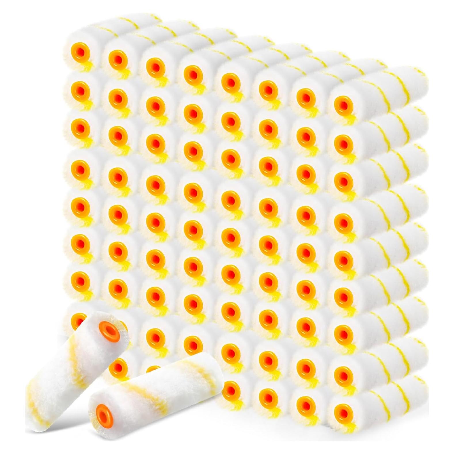 Kit 200 Fundas Mini Rodillo Pintura Leumoi 4" Microfibra