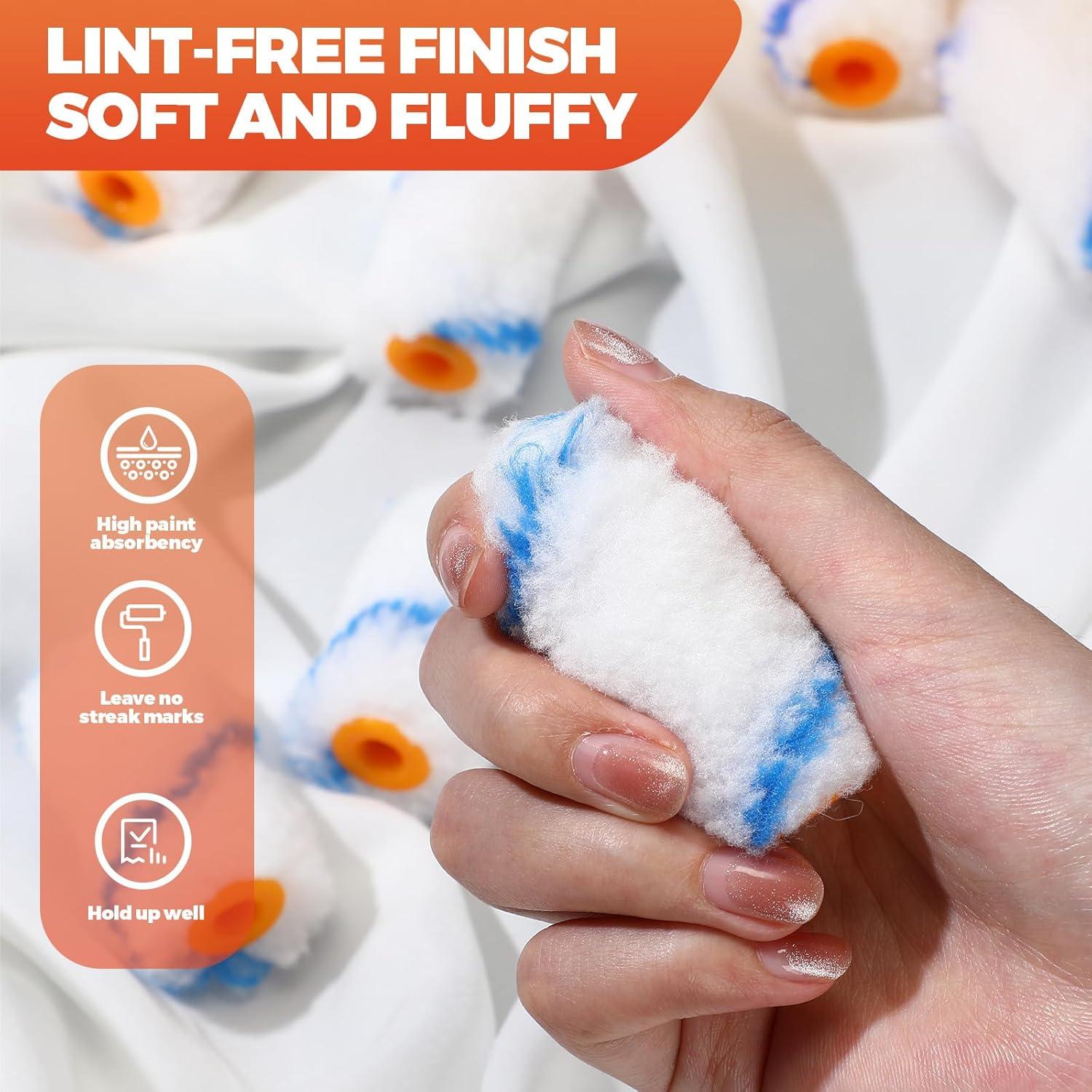 Rodillos de Pintura Mini Microfibra Leumoi 50 Pcs 5.08 cm