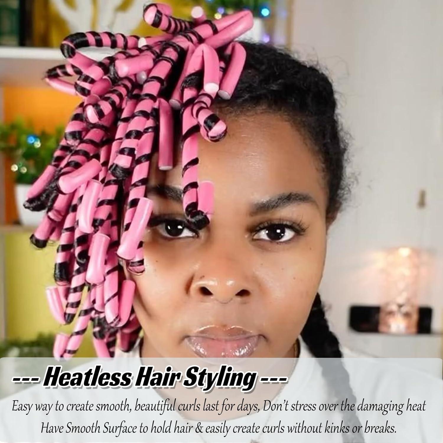 30 Varillas de Rizado Flexible Sin Calor Royota Rosa 24 cm