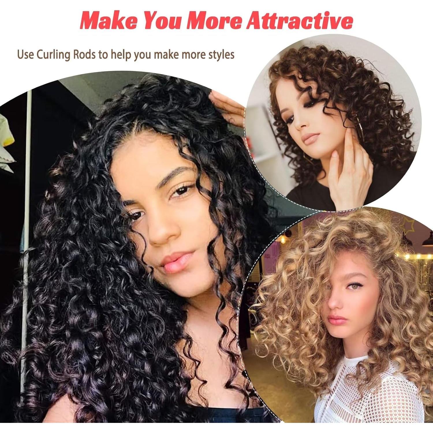 30 Varillas de Rizado Flexible Sin Calor Royota Rosa 24 cm