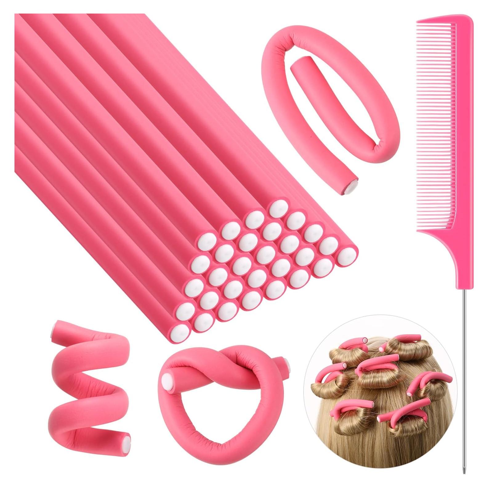 Varillas Flexibles para Rizar Cabello Syhood 30 Piezas Rosa