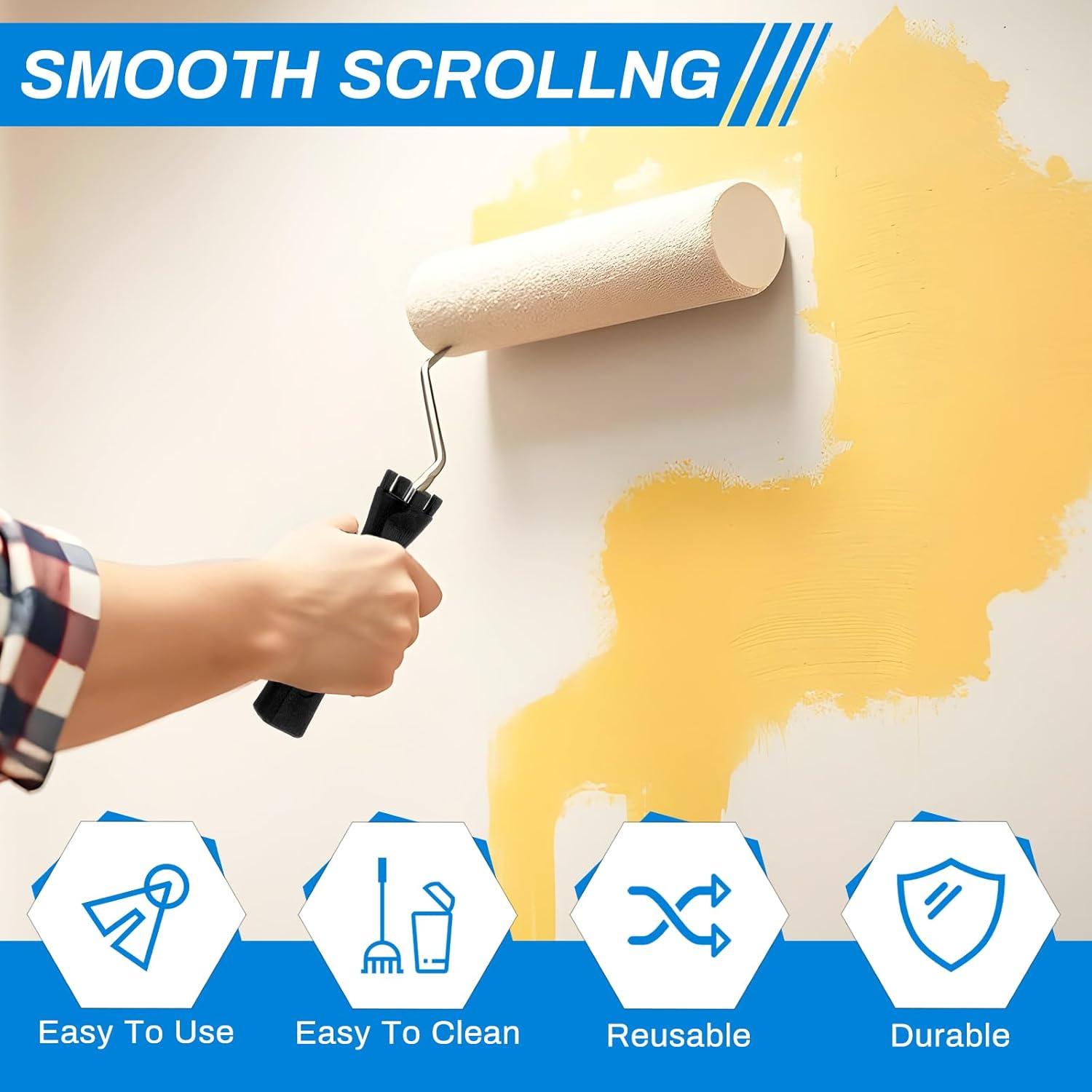 12 Pcs Mini Rodillos de Pintura Tobeelec 4" y 12" Marco