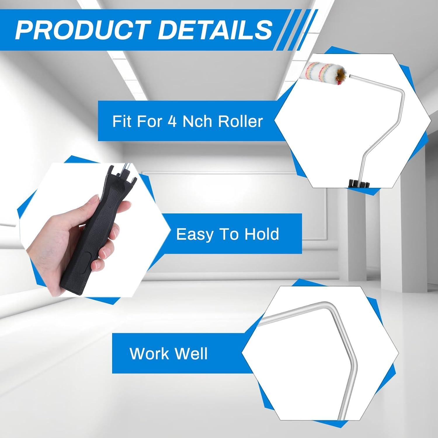 12 Pcs Mini Rodillos de Pintura Tobeelec 4" y 12" Marco