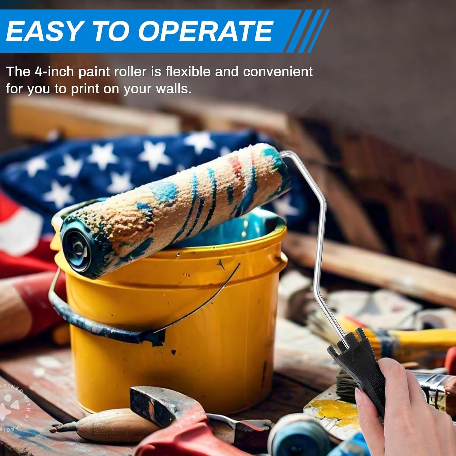 12 Pcs Mini Rodillos de Pintura Tobeelec 4" y 12" Marco