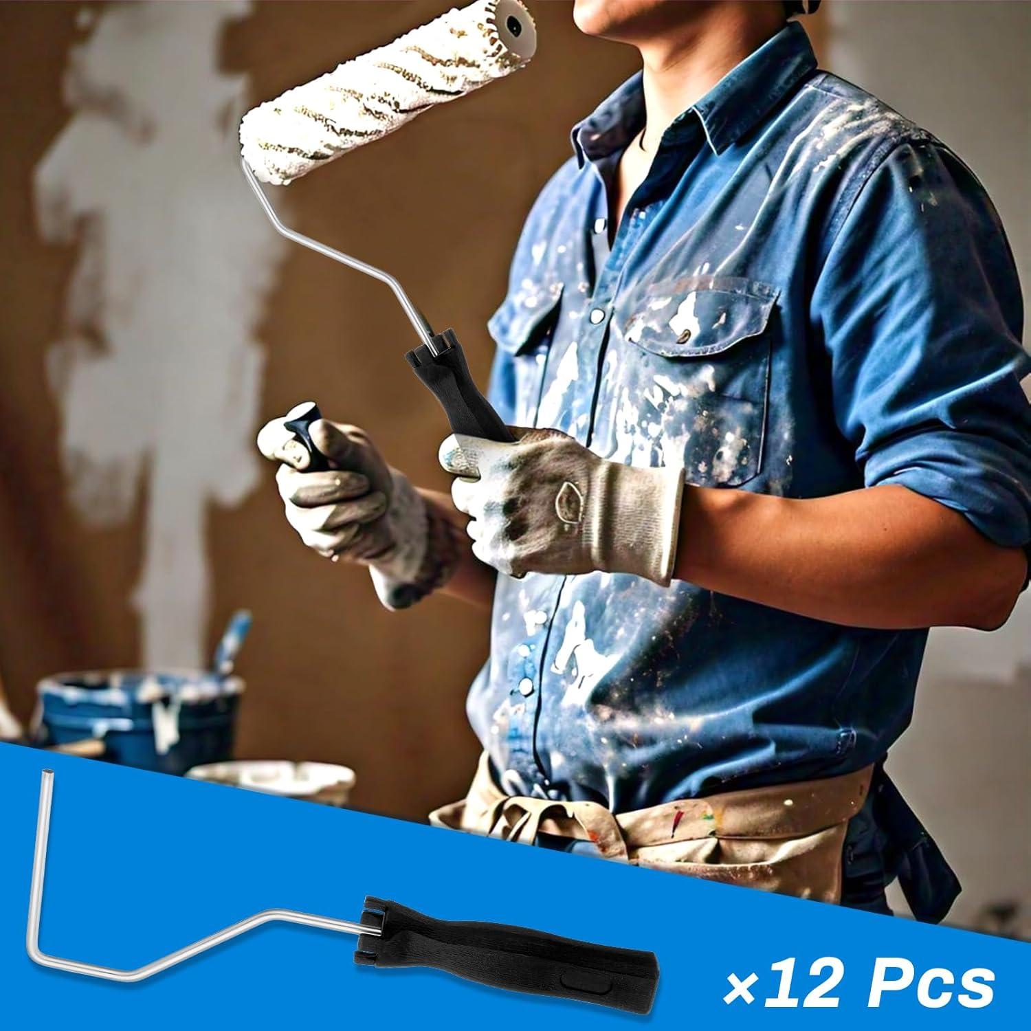 12 Pcs Mini Rodillos de Pintura Tobeelec 4" y 12" Marco