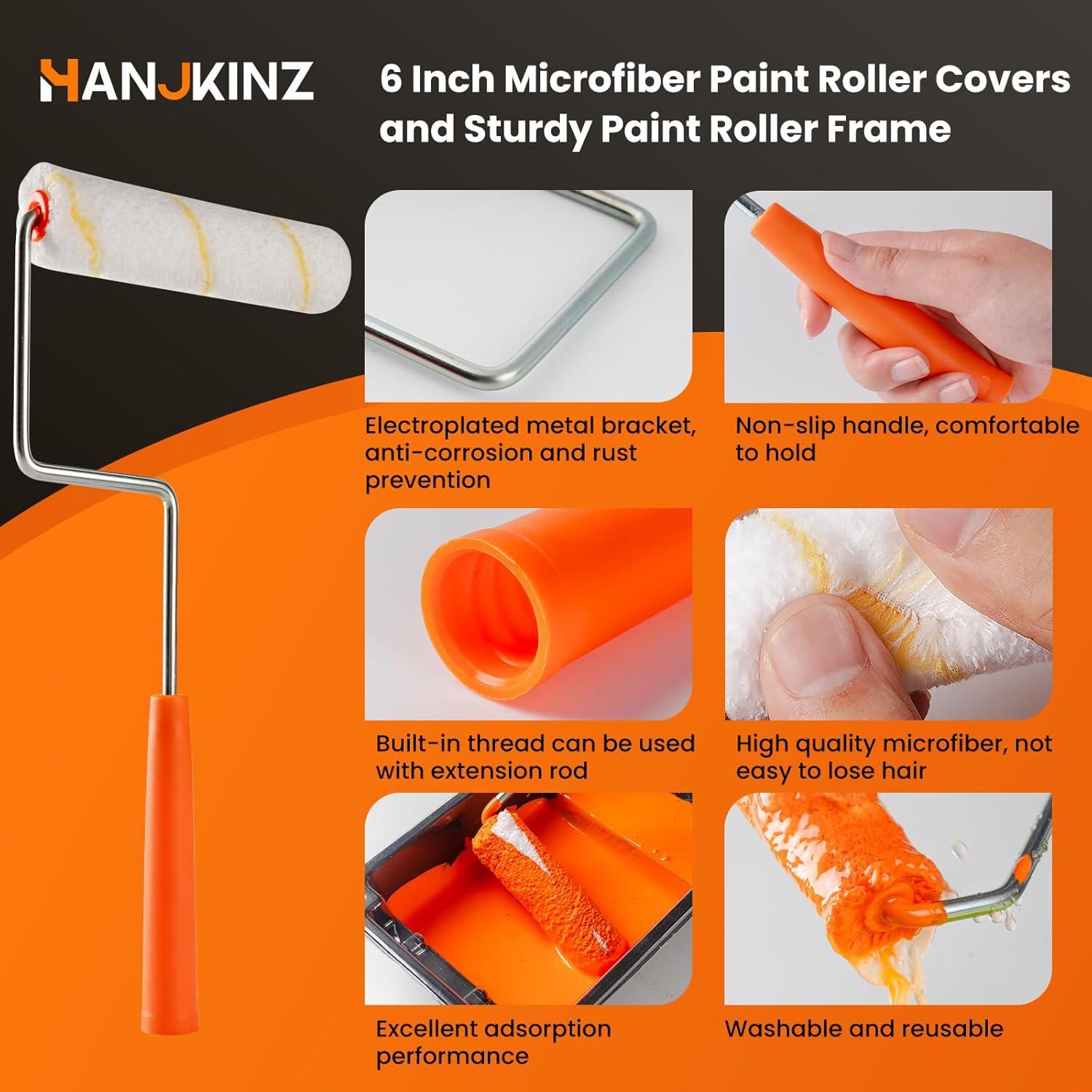 Kit de Rodillos de Pintura Microfibra 6 Pulgadas 20 Piezas