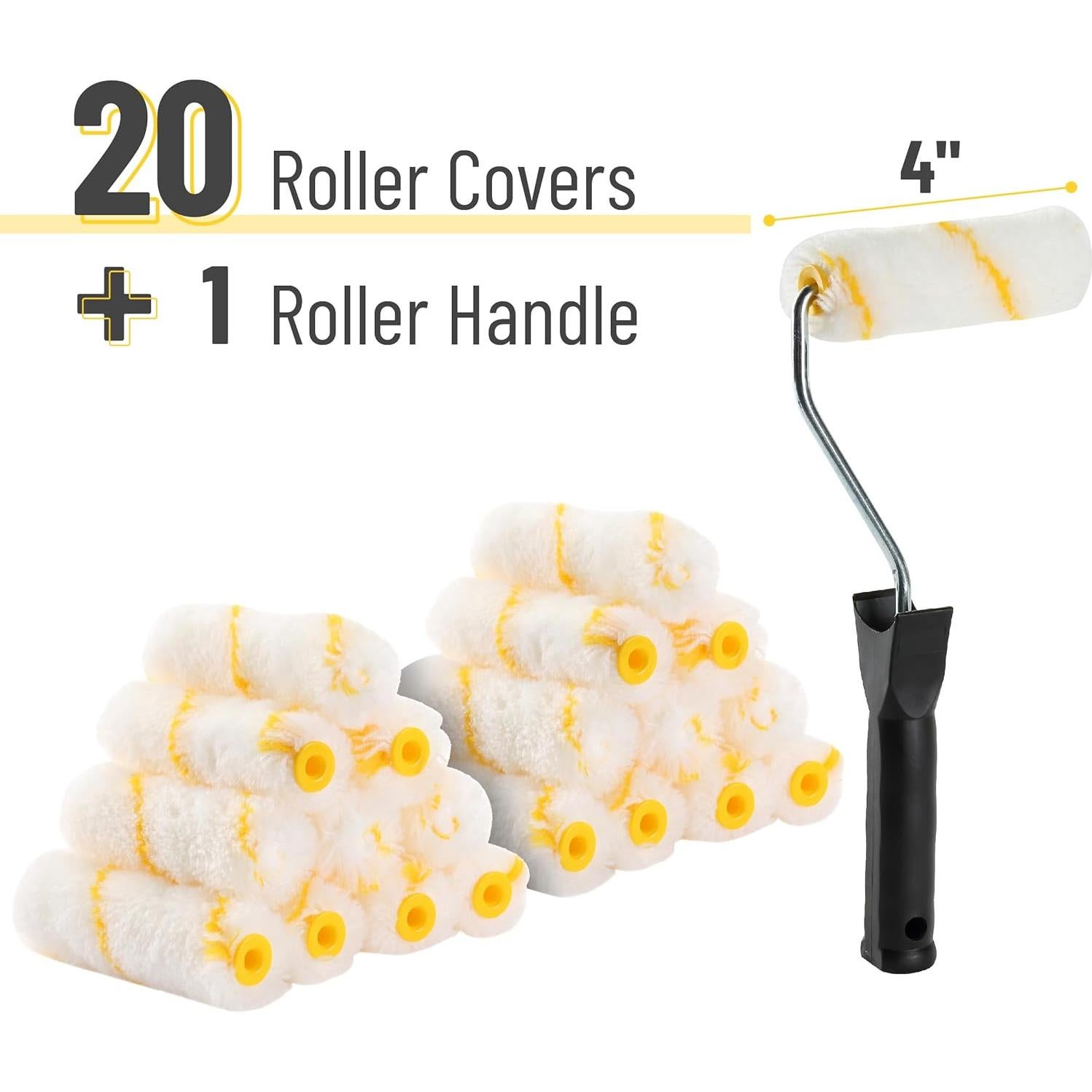 Rodillo de pintura Bates 4" con 20 fundas intercambiables